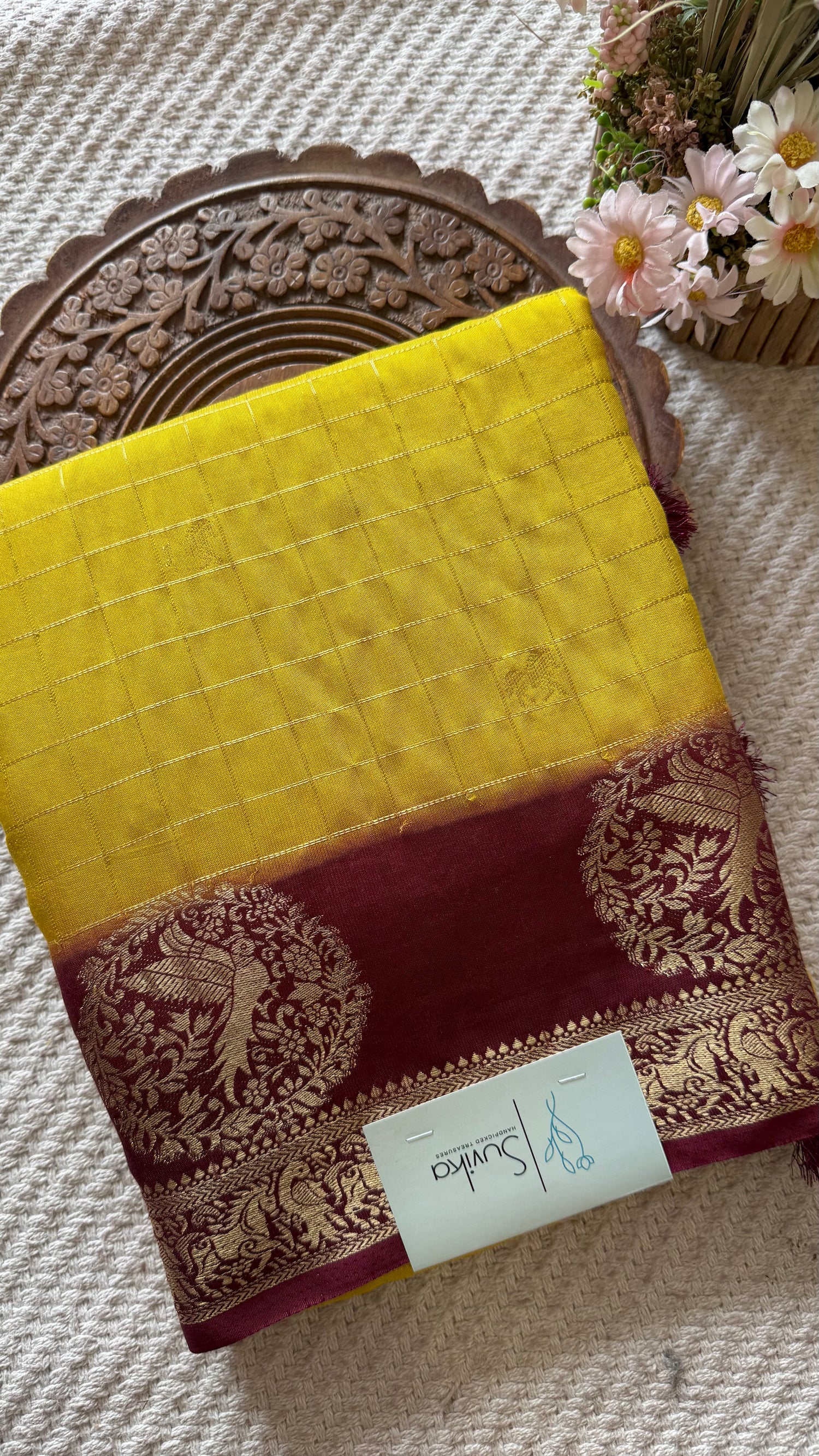 MUNGA COTTON SAREE SUV5478-YELLOW