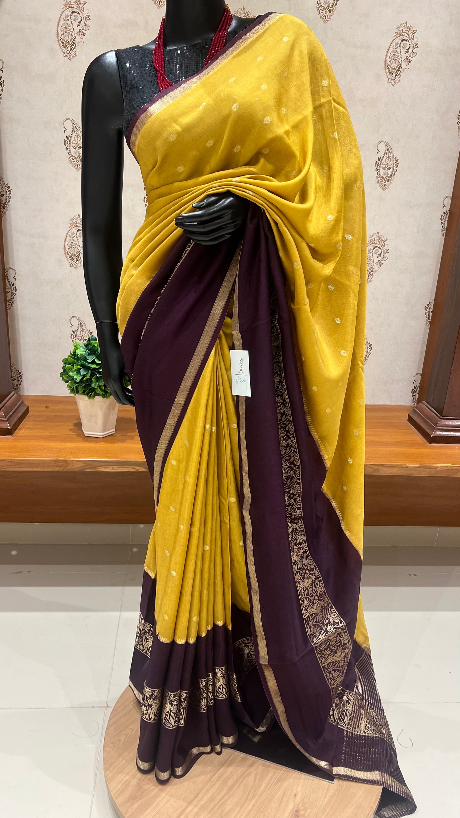 SUV4040-MUSTARD WITH COFFEEBROWN