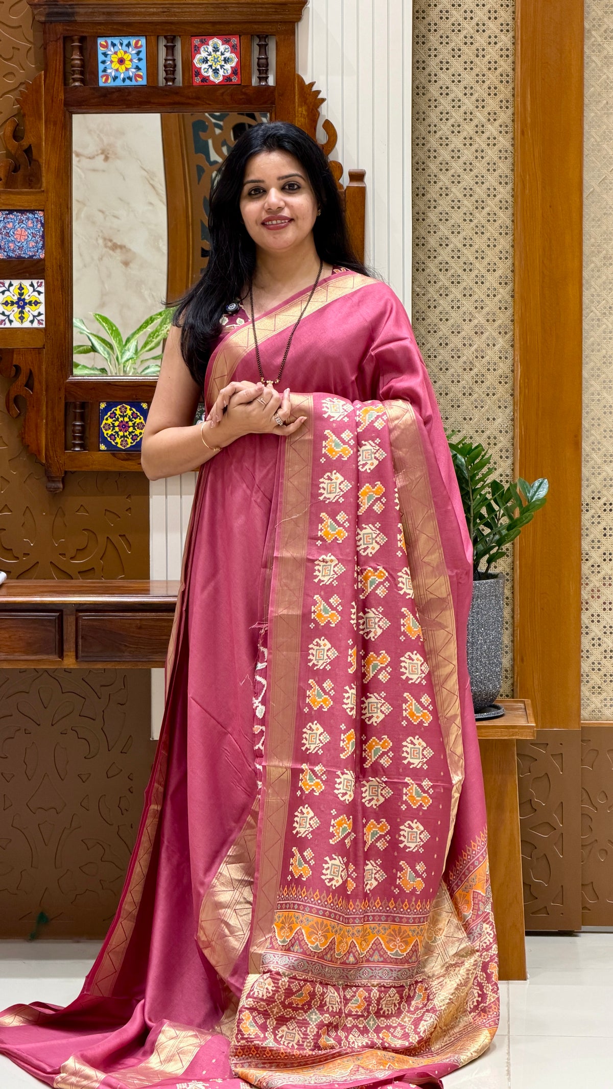 PRINTED CREPE SUV5779-ONIONPINK