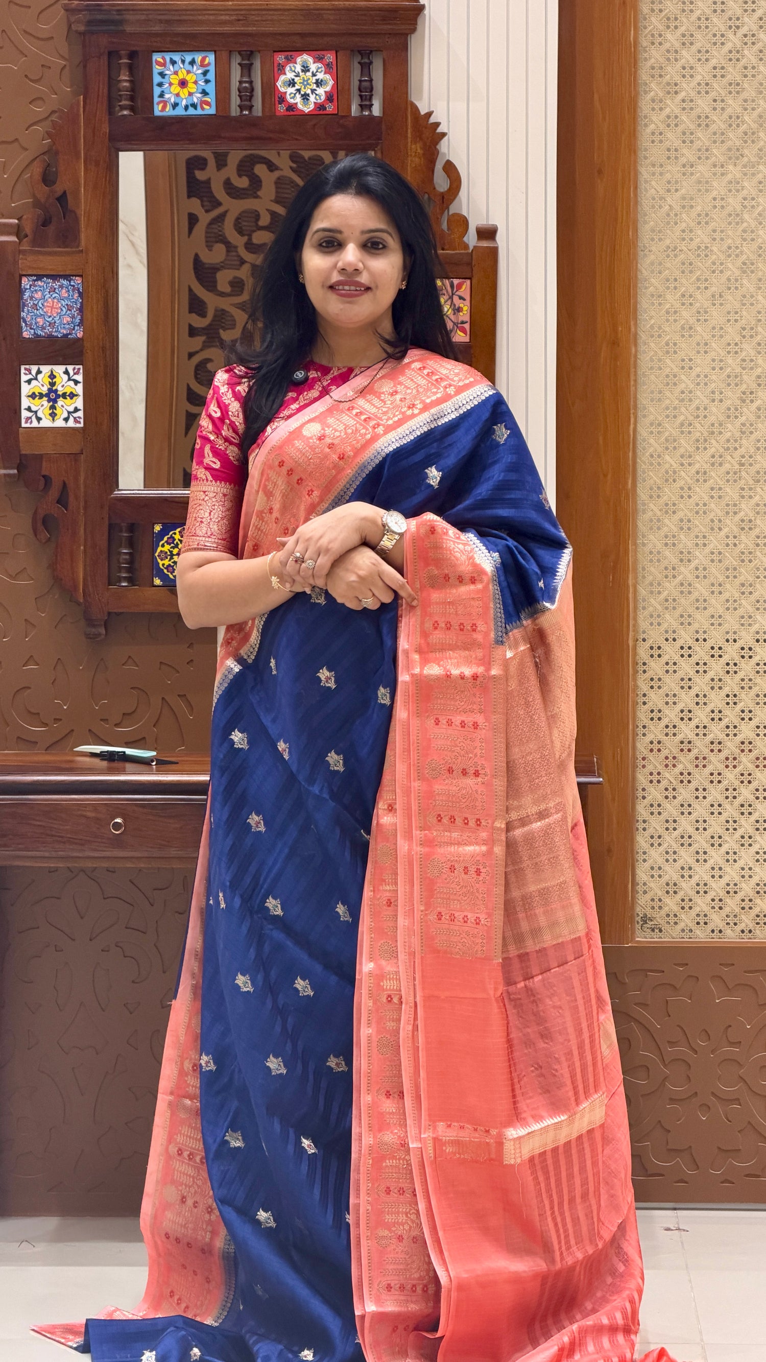 SUV4145-BLUE WITH PEACH