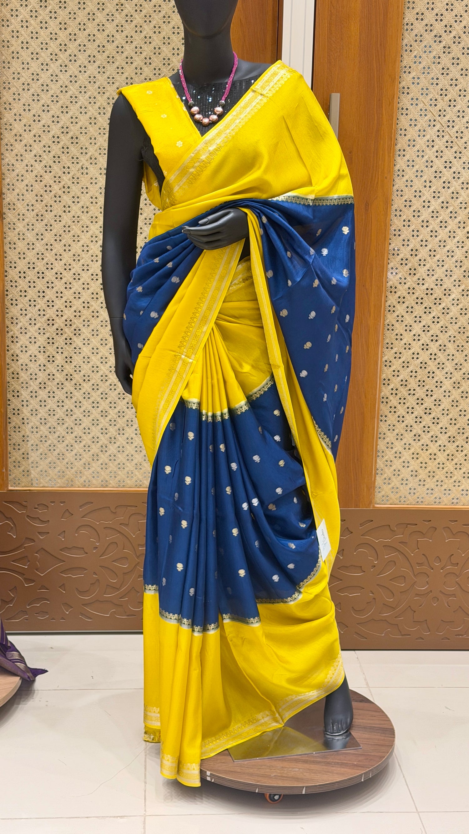 SUV3390-YELLOW WITH PEACOCKBLUE