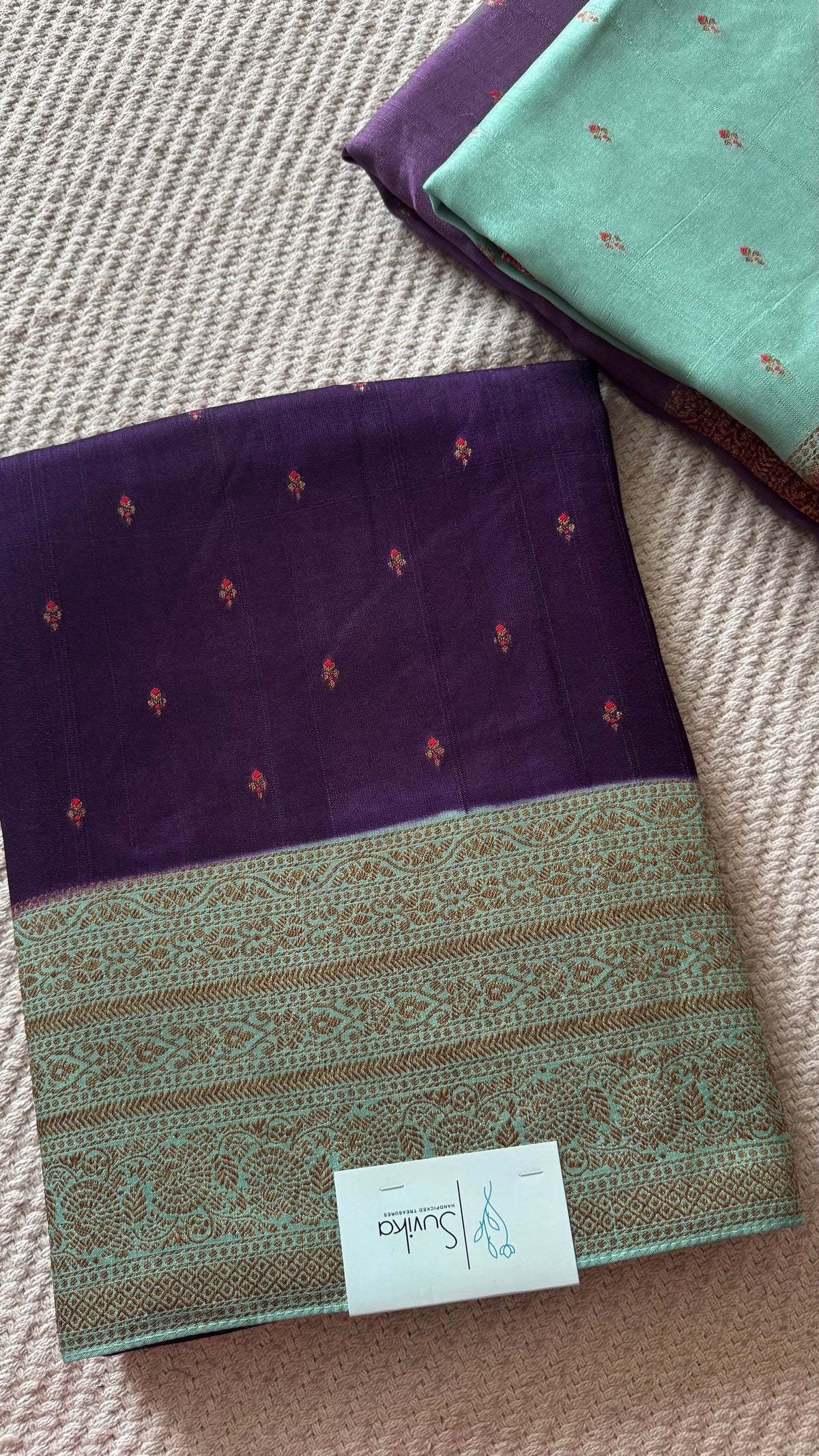 CREPE SILK SUV5679-PURPLE WITH SEAGREEN