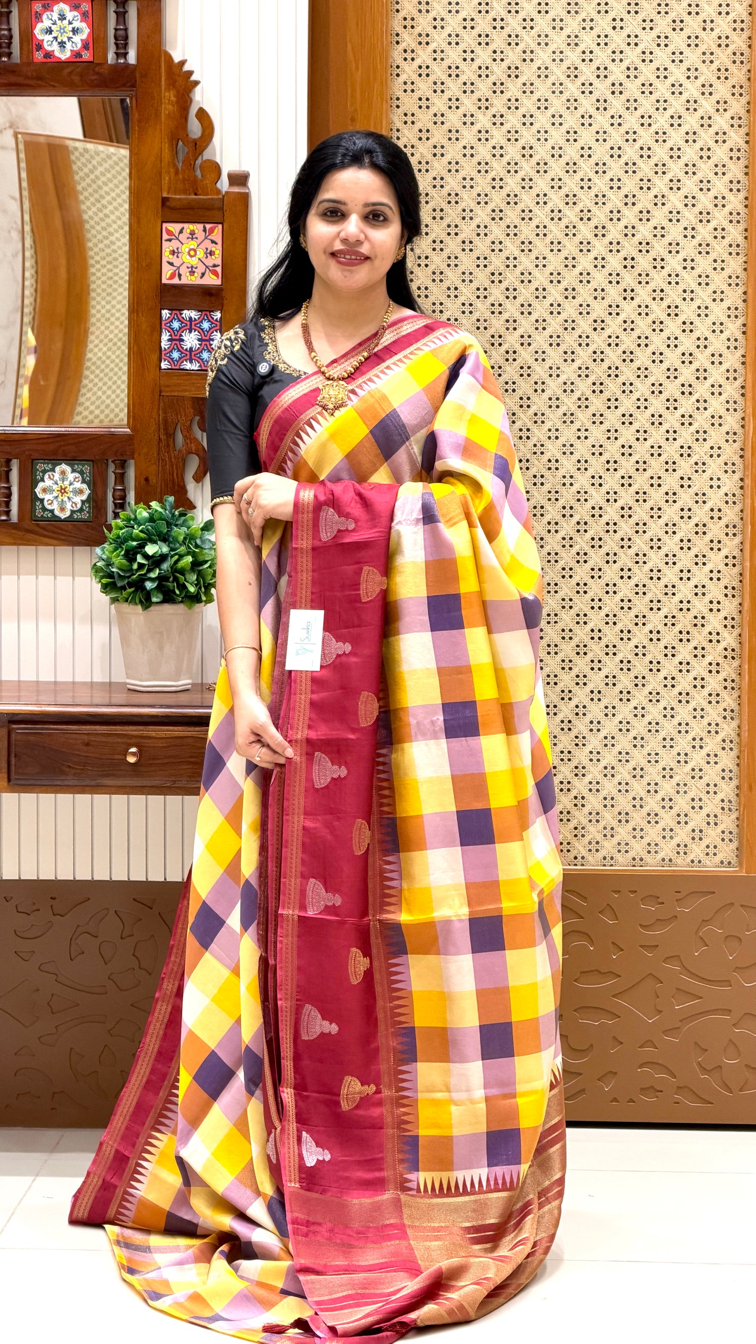 CREPE SILK SAREE SUV5480-WINE