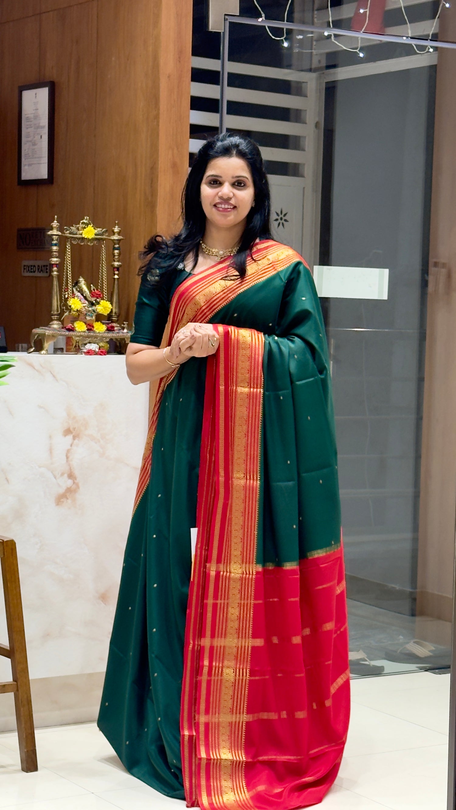 PSUV204-BOTTLEGREEN WITH RED