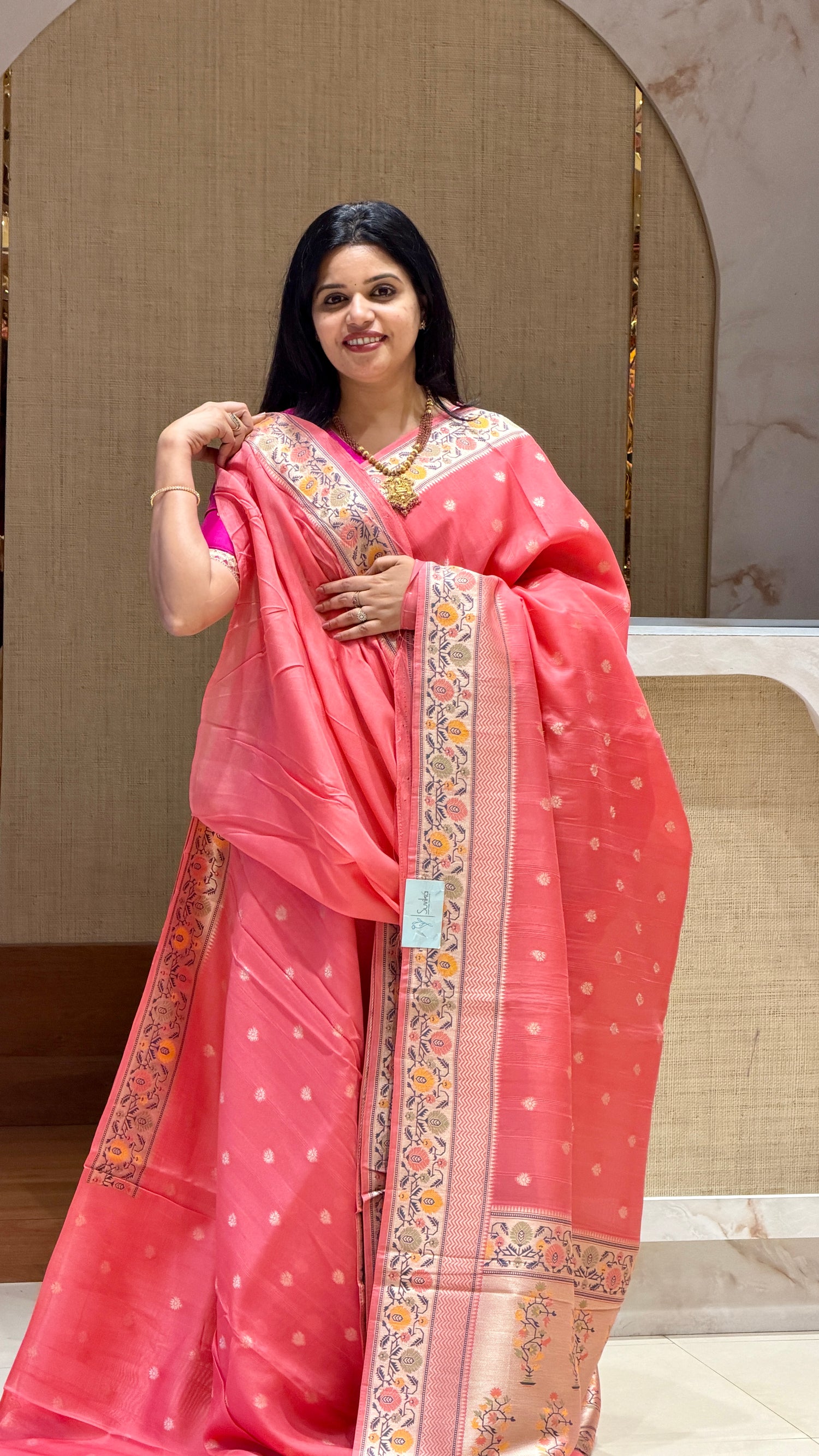 SUV2231 - PEACH TUSSRE GEORGETTE 01