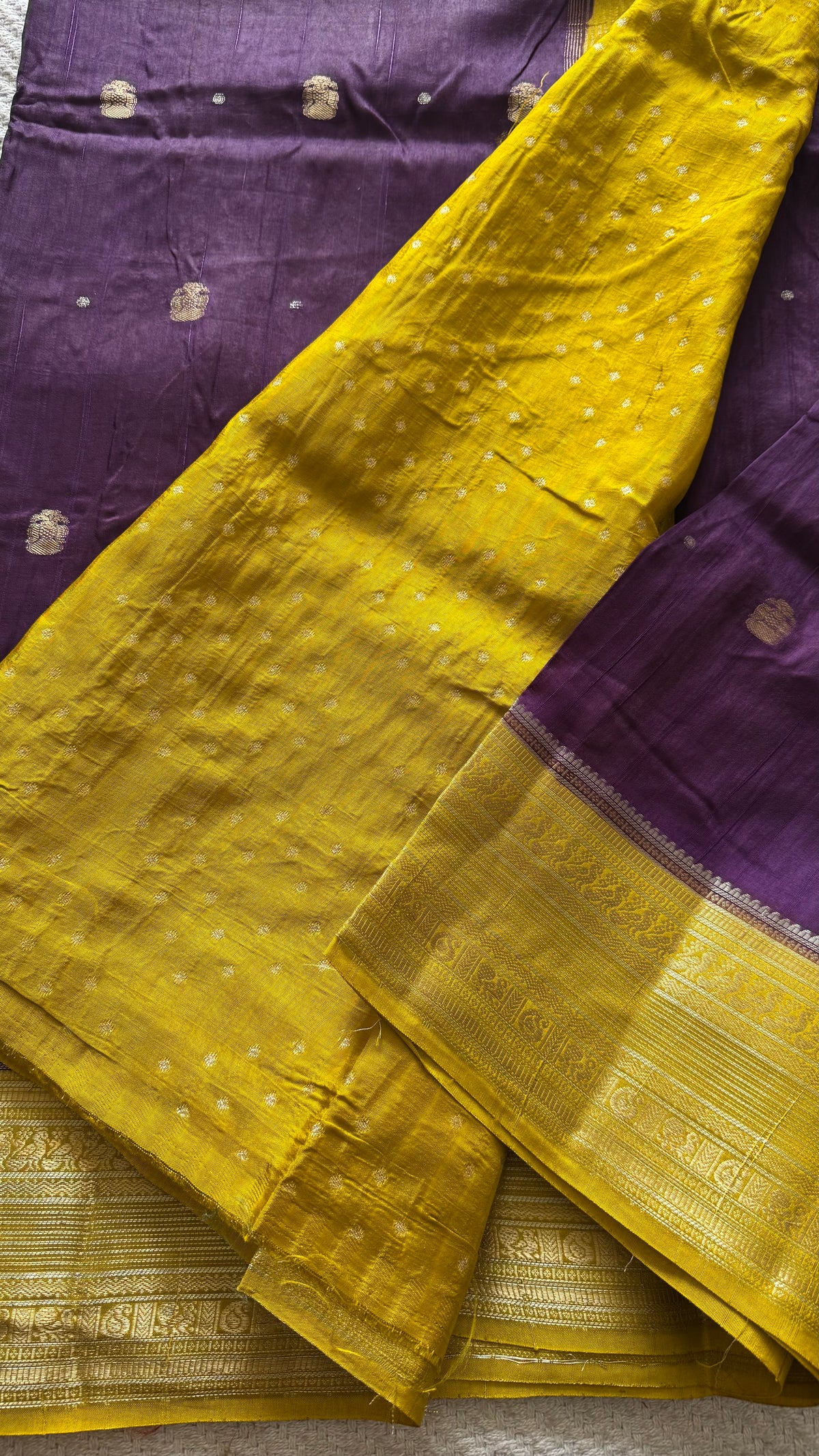 CREPE SILK SUV5653-PURPLE WITH YELLOW