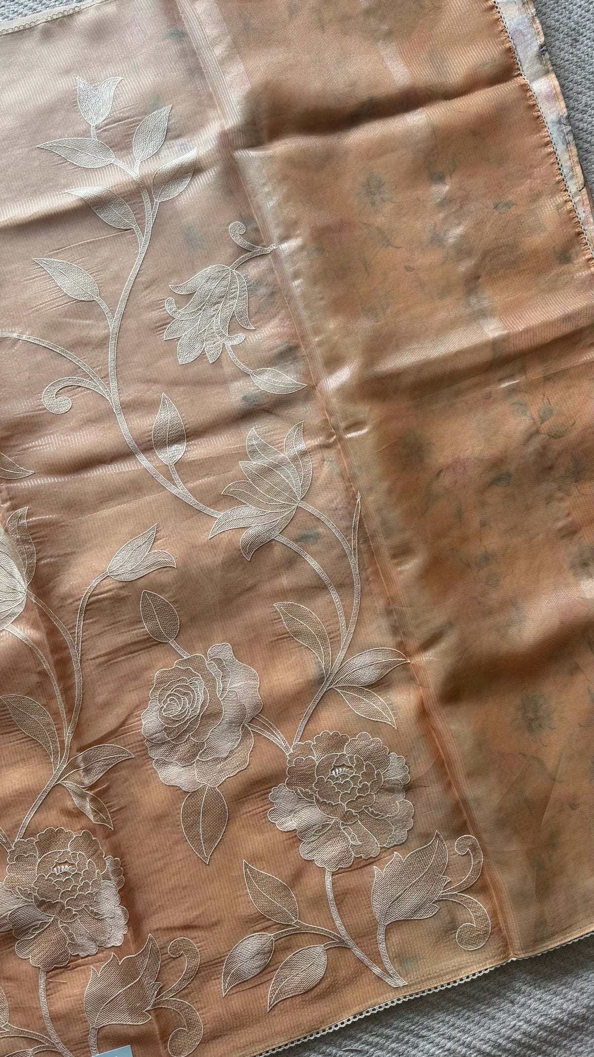 ORGANZA SAREE SUV5641-ORANGE