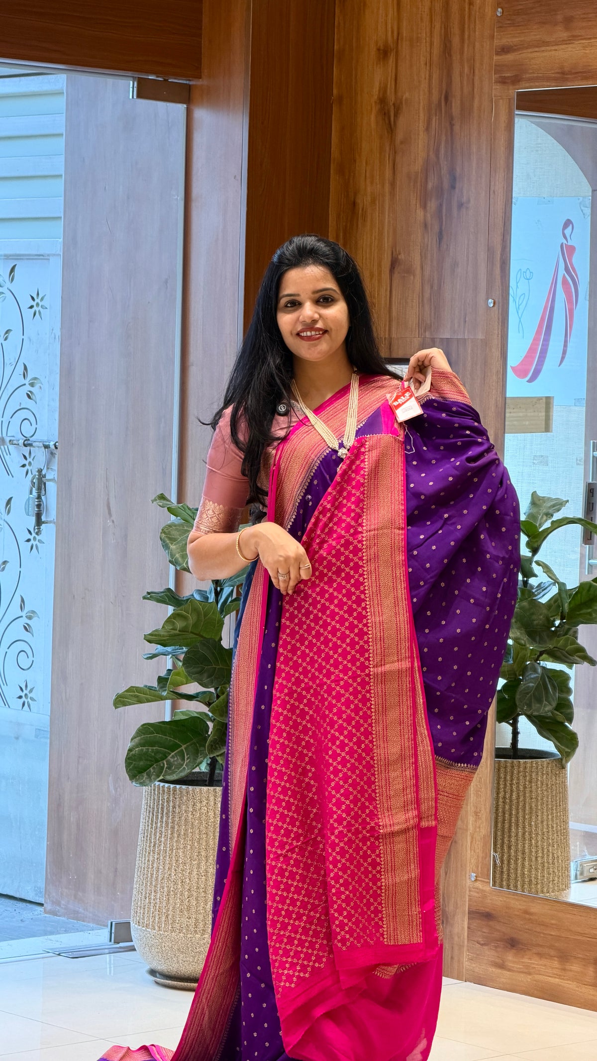 PURE BANARASI CREPE PSJV285-PURPLE