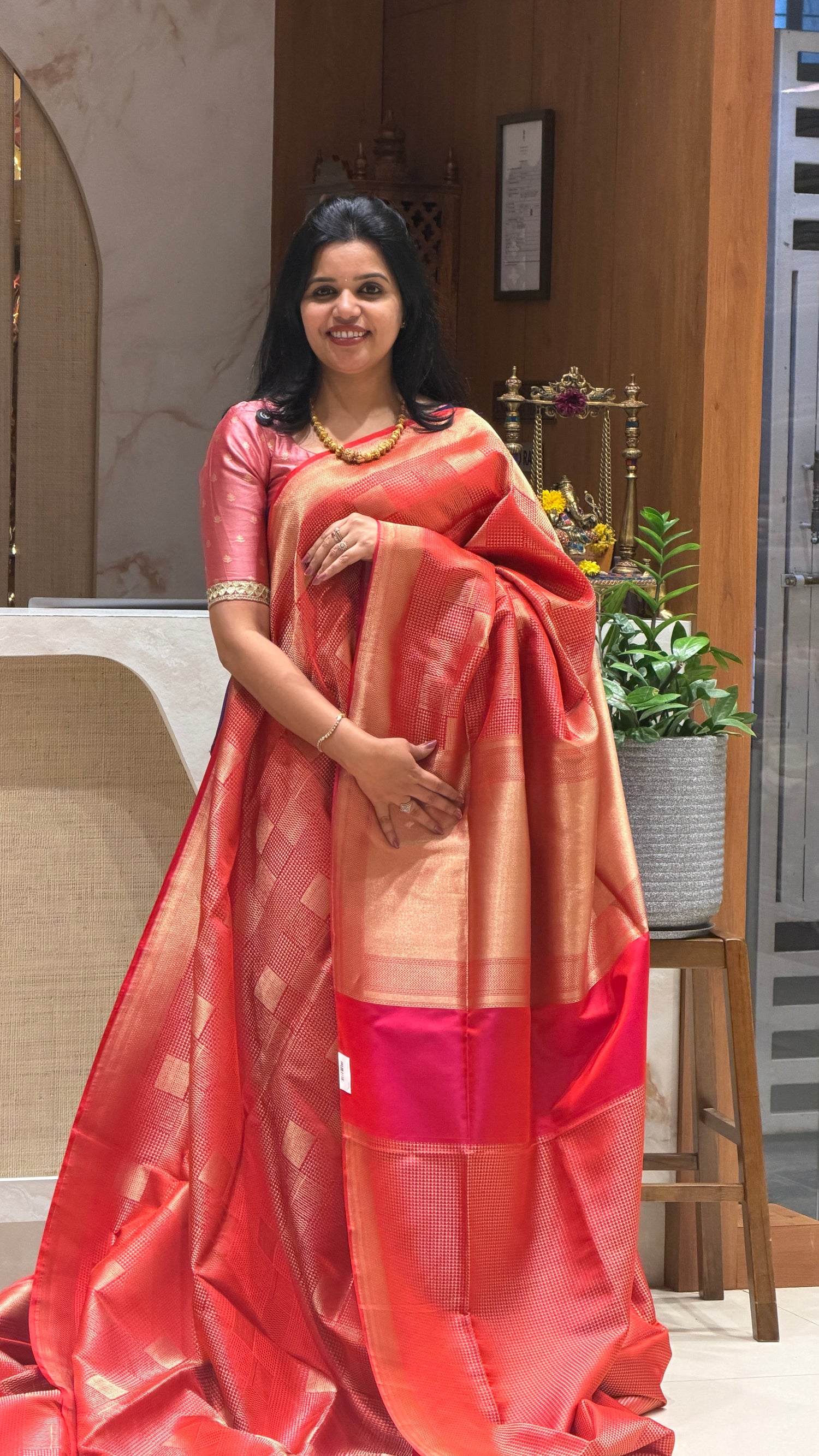 PSUV162 - RED PURE KATHAN SILK