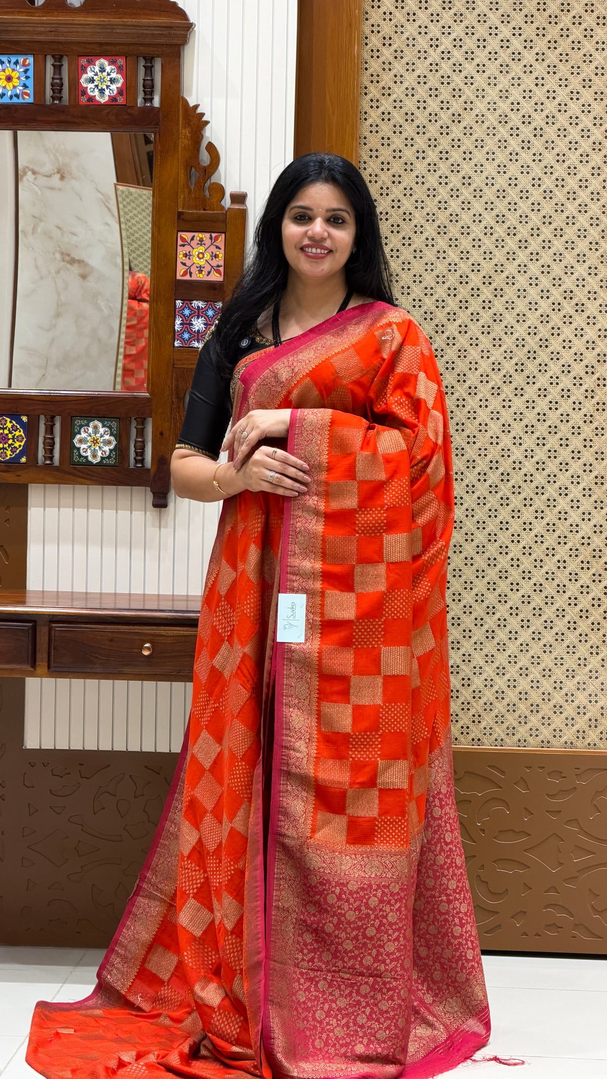 GEORGETTE SAREE SUV5888-ORANGE