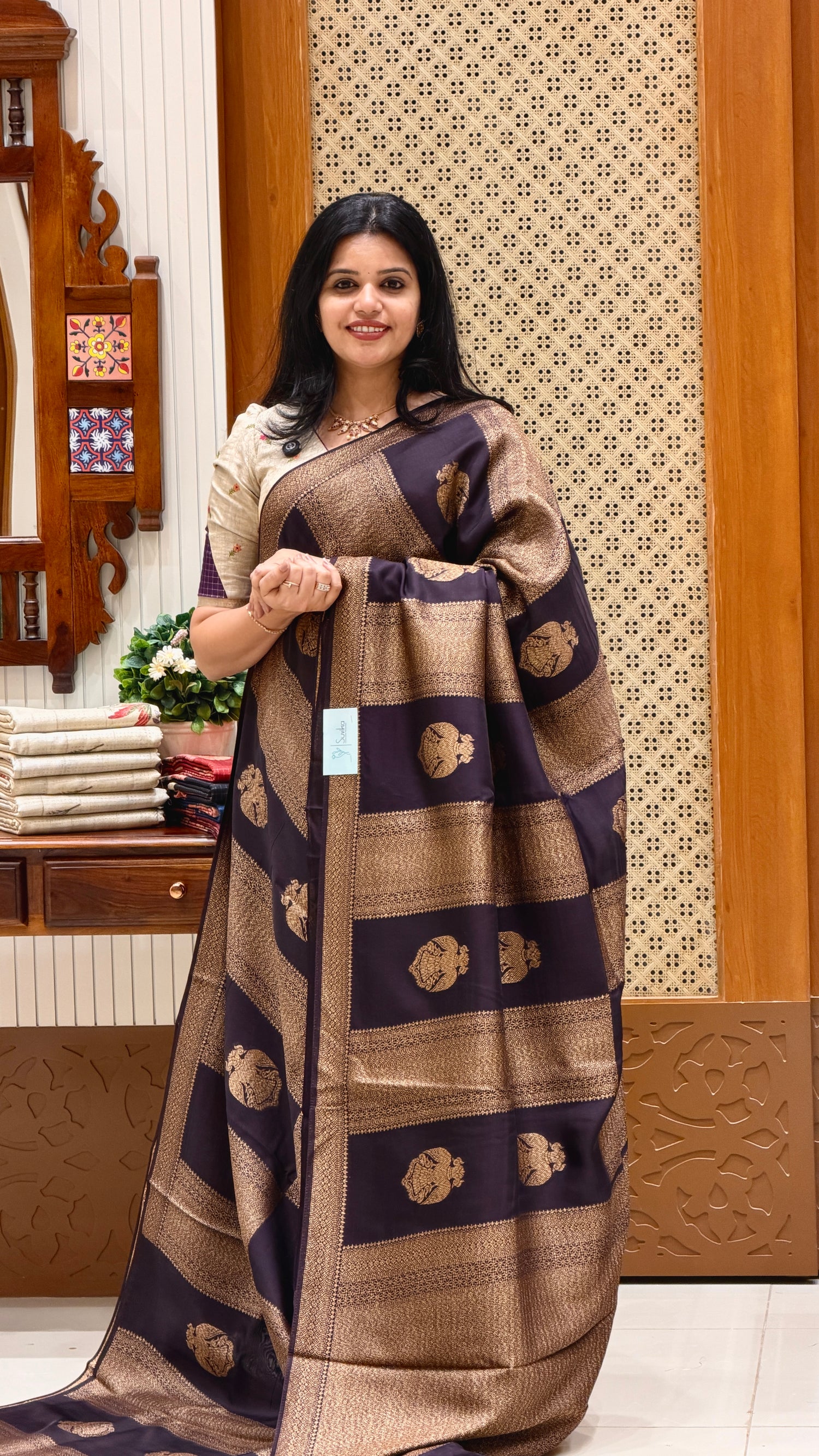TUSSER GEORGETTE SUV4172-GRAPE