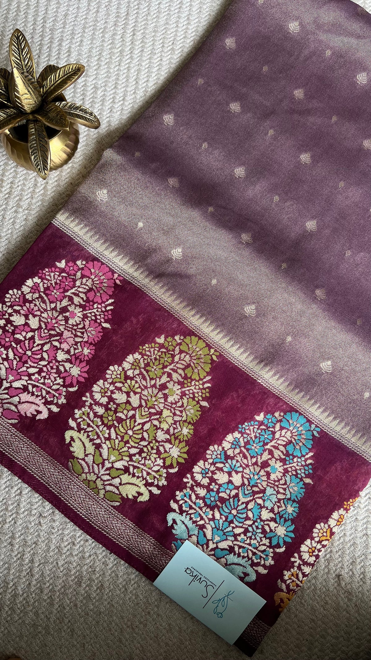 KOSA SILK SUV5688-LAVENDER WITH WINE