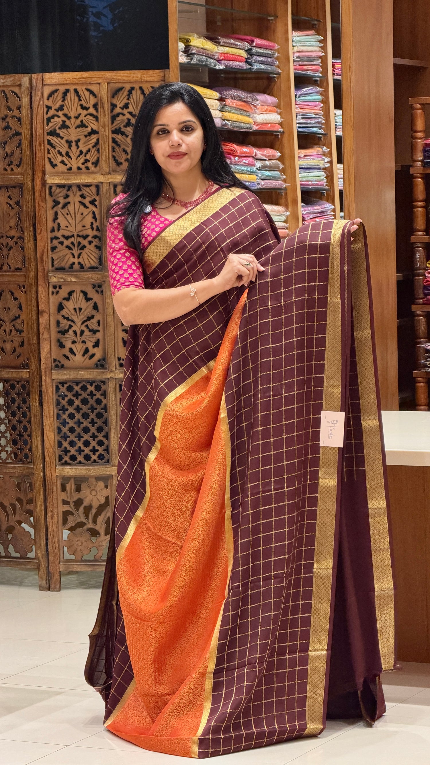 PURE MYSORE CREPE PSH254-BROWN