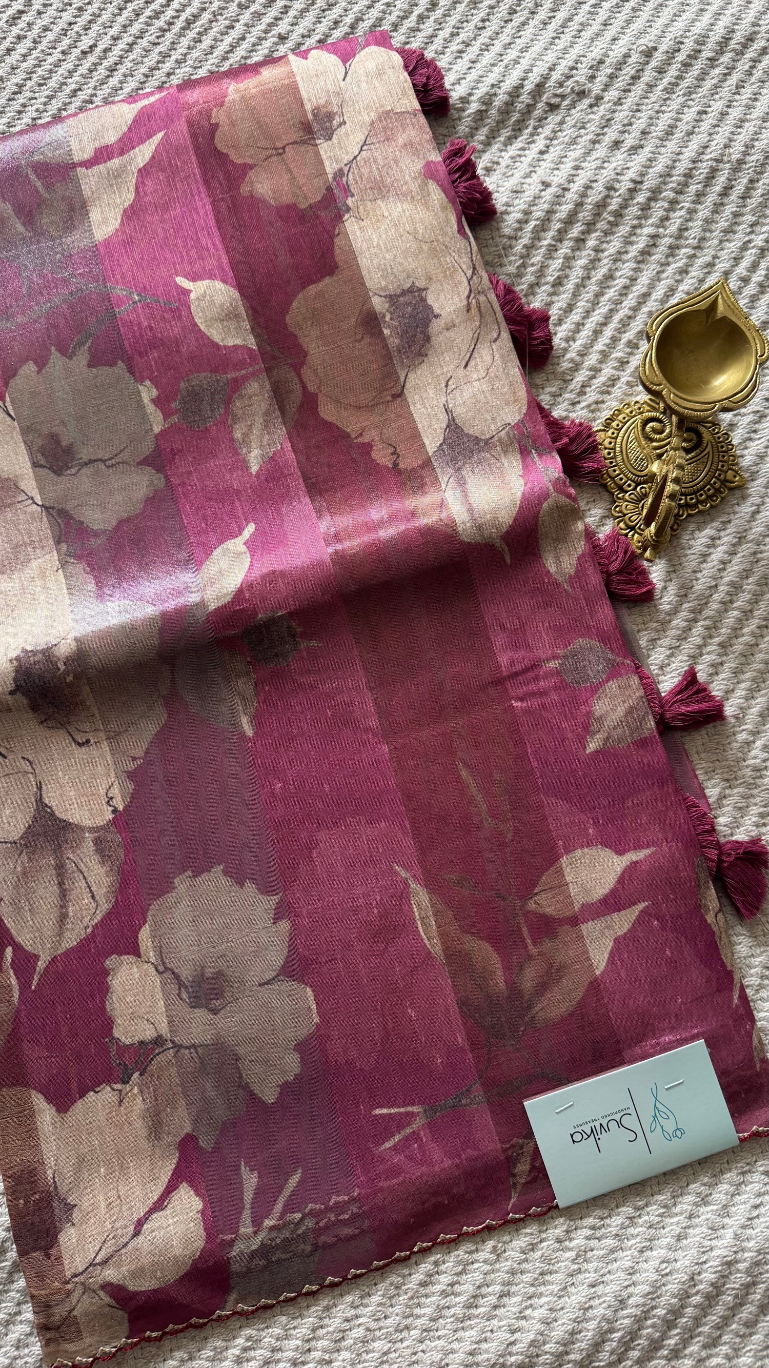 ORGANZA SAREE SUV5513-ONIONPINK