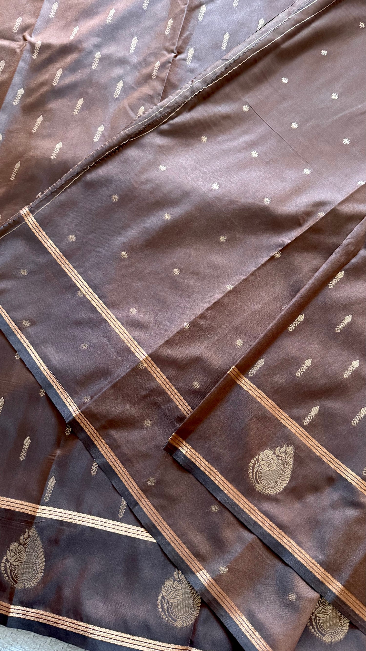 SEMI SILK SAREE SUV5650-BROWN