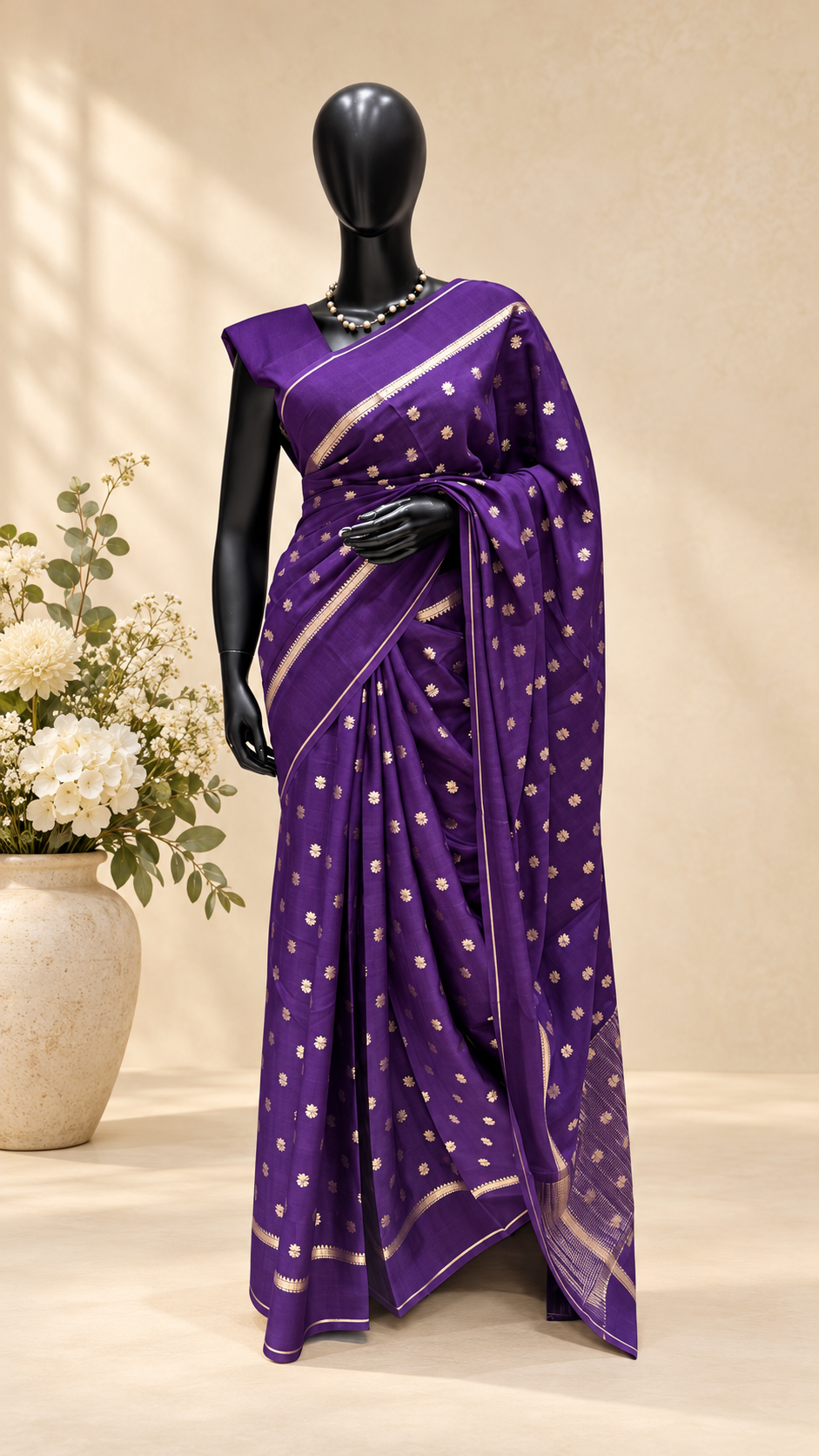 MYSORE CREPE SAREE SUV5858-PURPLE