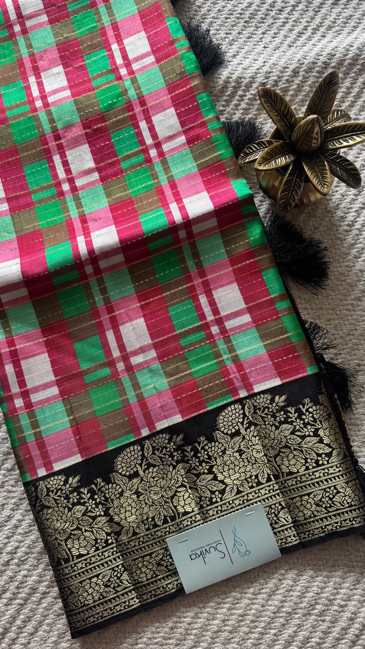 CHECK SAREES SUV5879-PINK