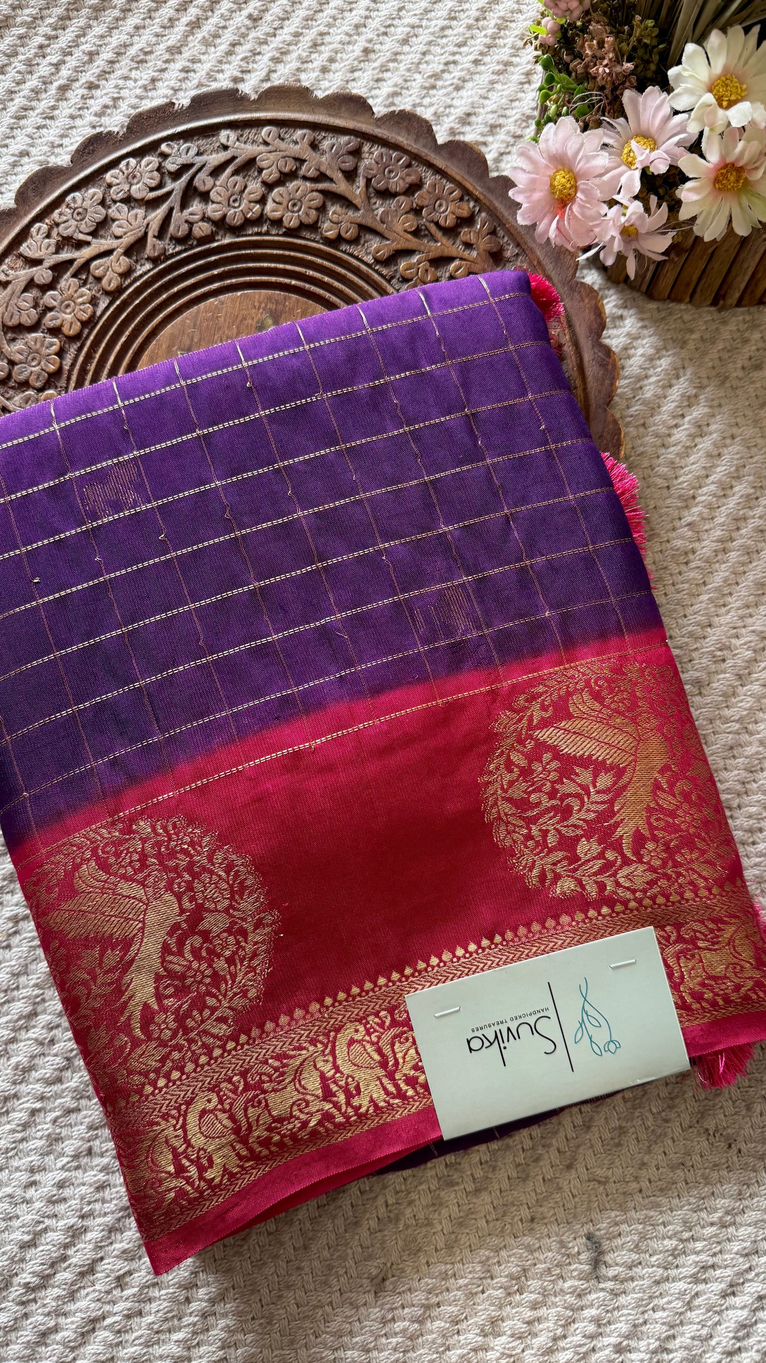 MUNGA COTTON SAREE SUV5478-PURPLE