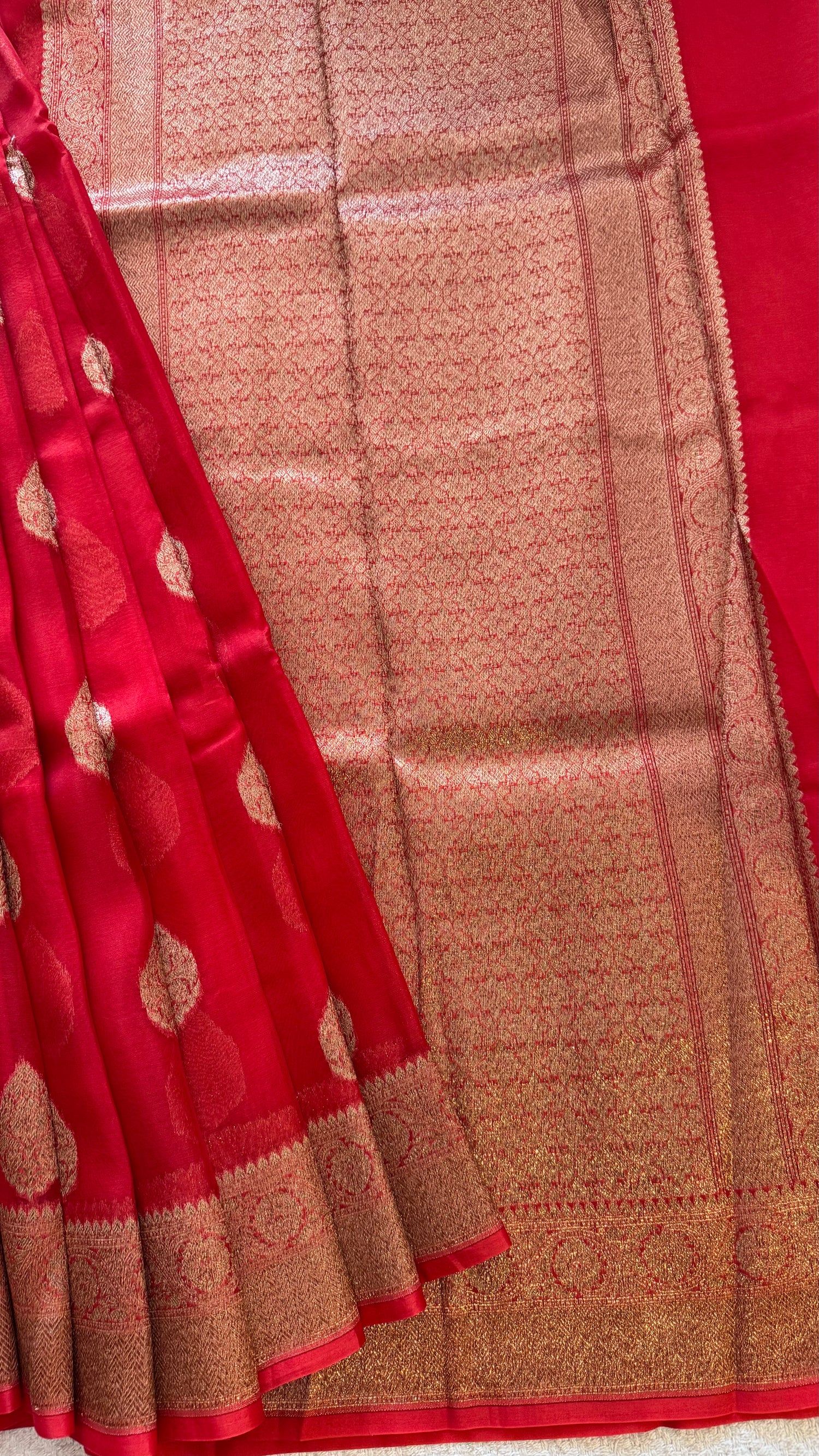 PSUV103-RED PURE KORA SILK SAREE PURE KORA SILK SAREE