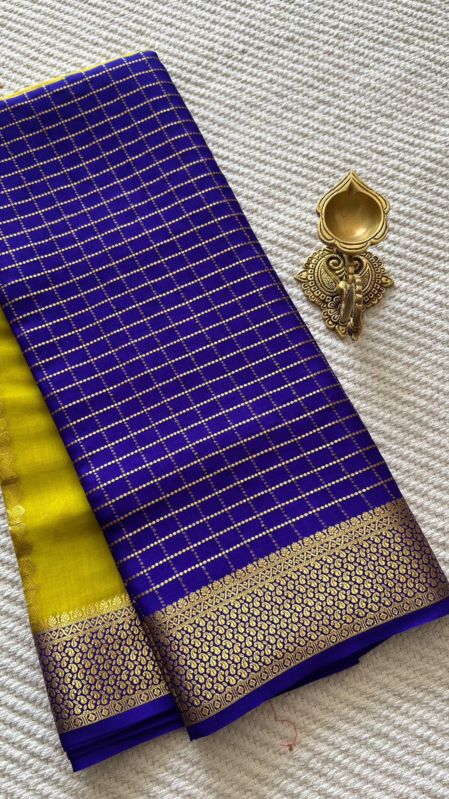 PSUV286-BLUE WITH MINTGREEN PURE MYSORE SILK SAREE