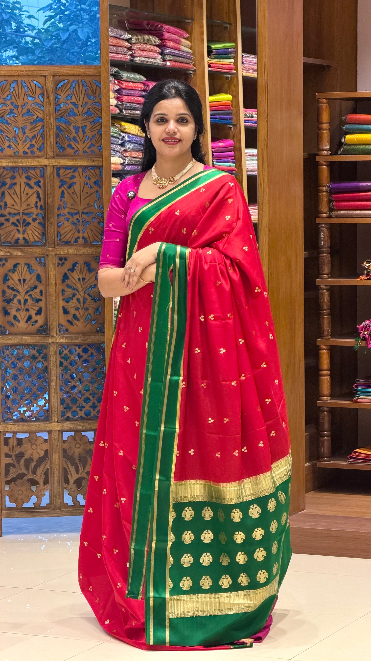 PURE MYSORE SILK SAREE PSH257-RED