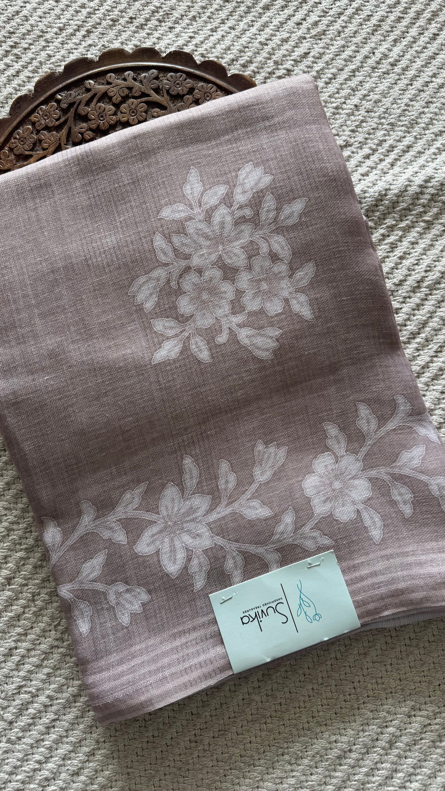 LINEN TISSUE SILK SUV4944-PASTEL BROWN
