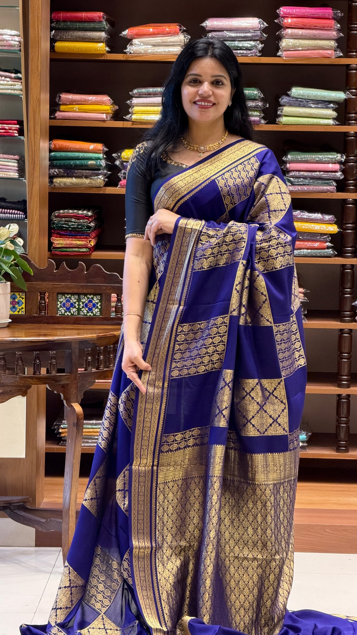 PURE MYSORE CREPE PSH80-BLUE