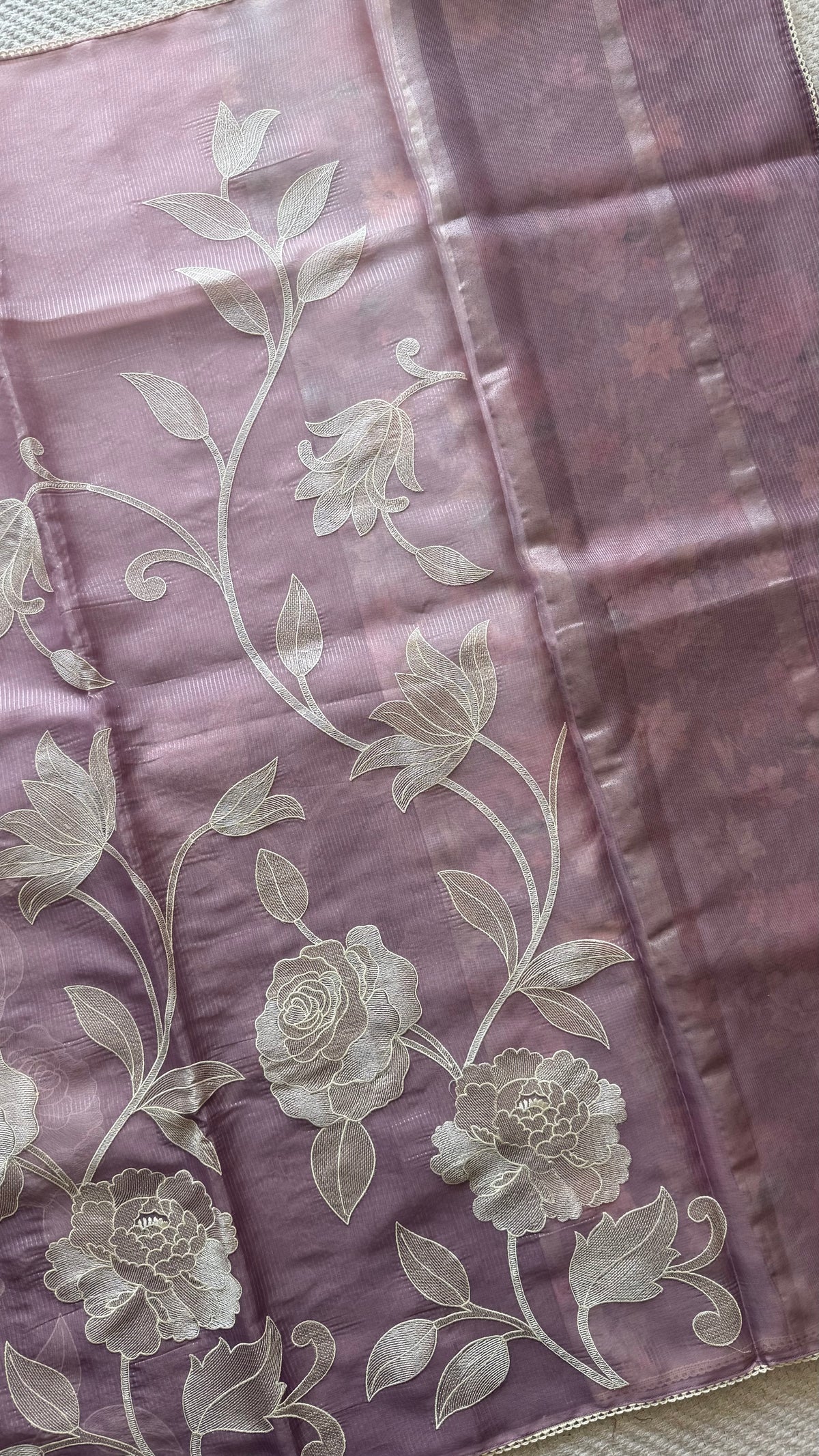 ORGANZA SAREE SUV5641-LAVENDER