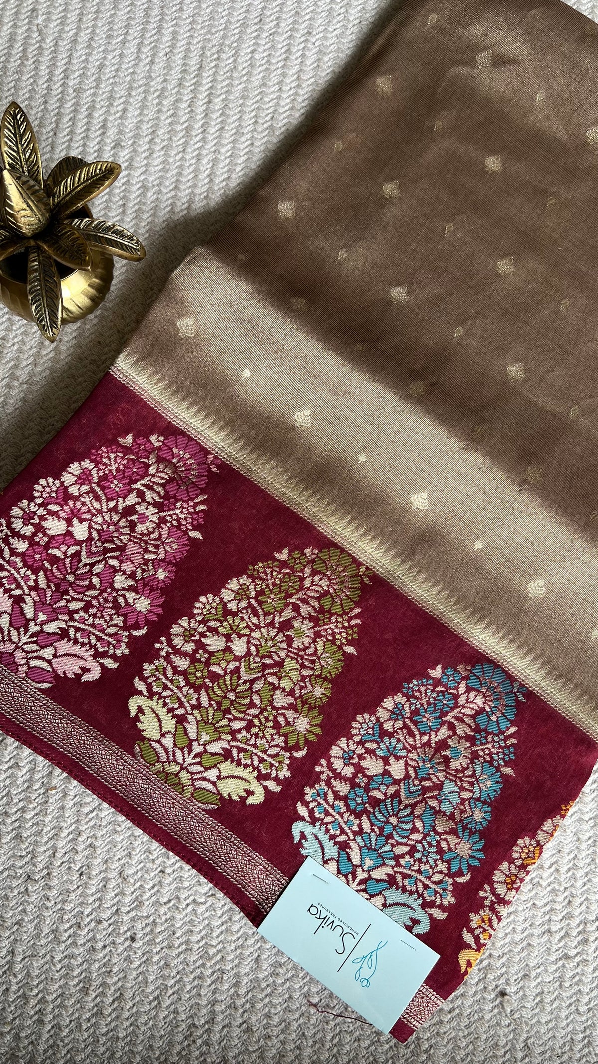 KOSA SILK SUV5688-CHIKKU WITH PINK