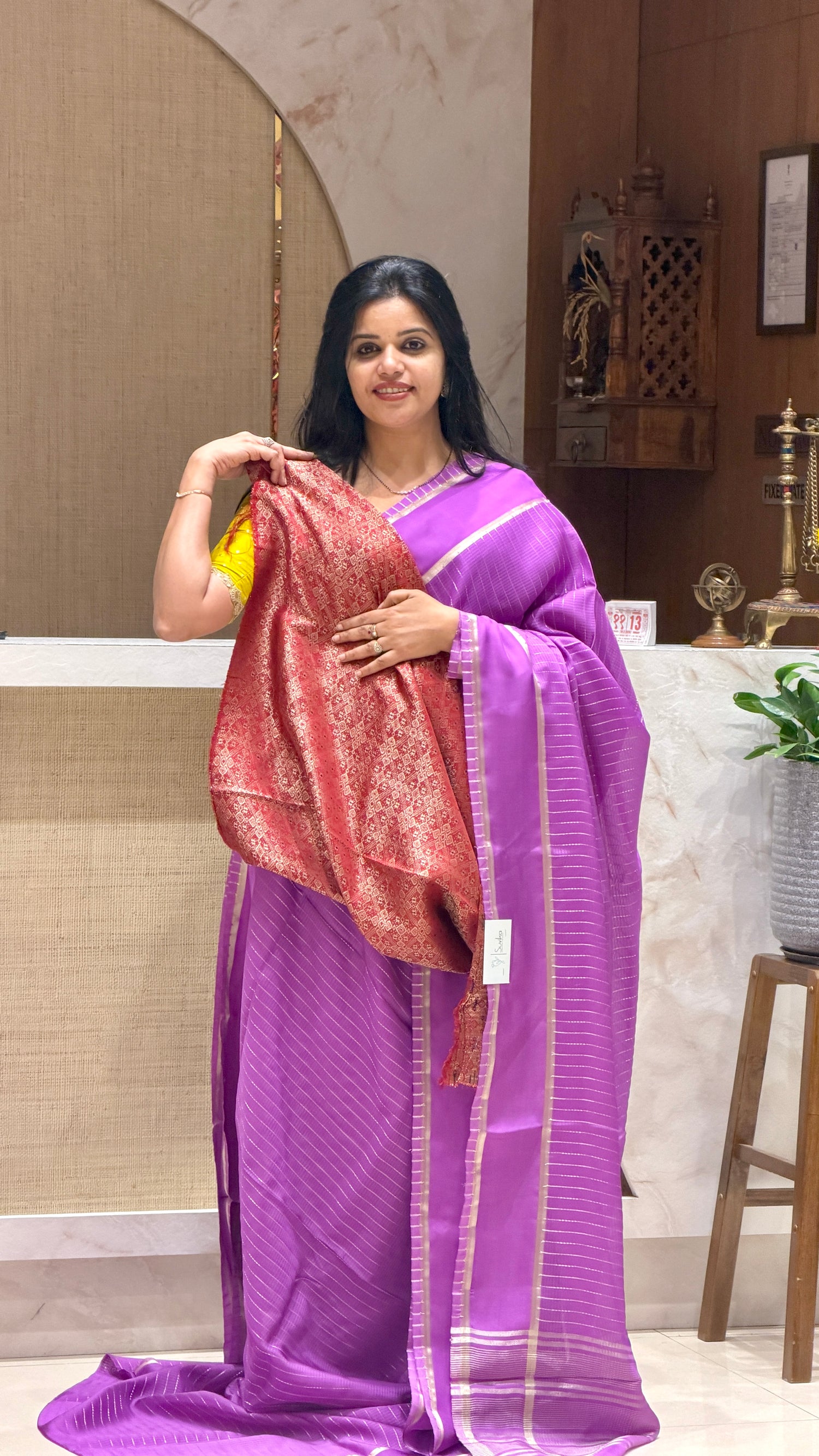 SUV4092-LAVENDER VISCOSE CHINIYA SILK