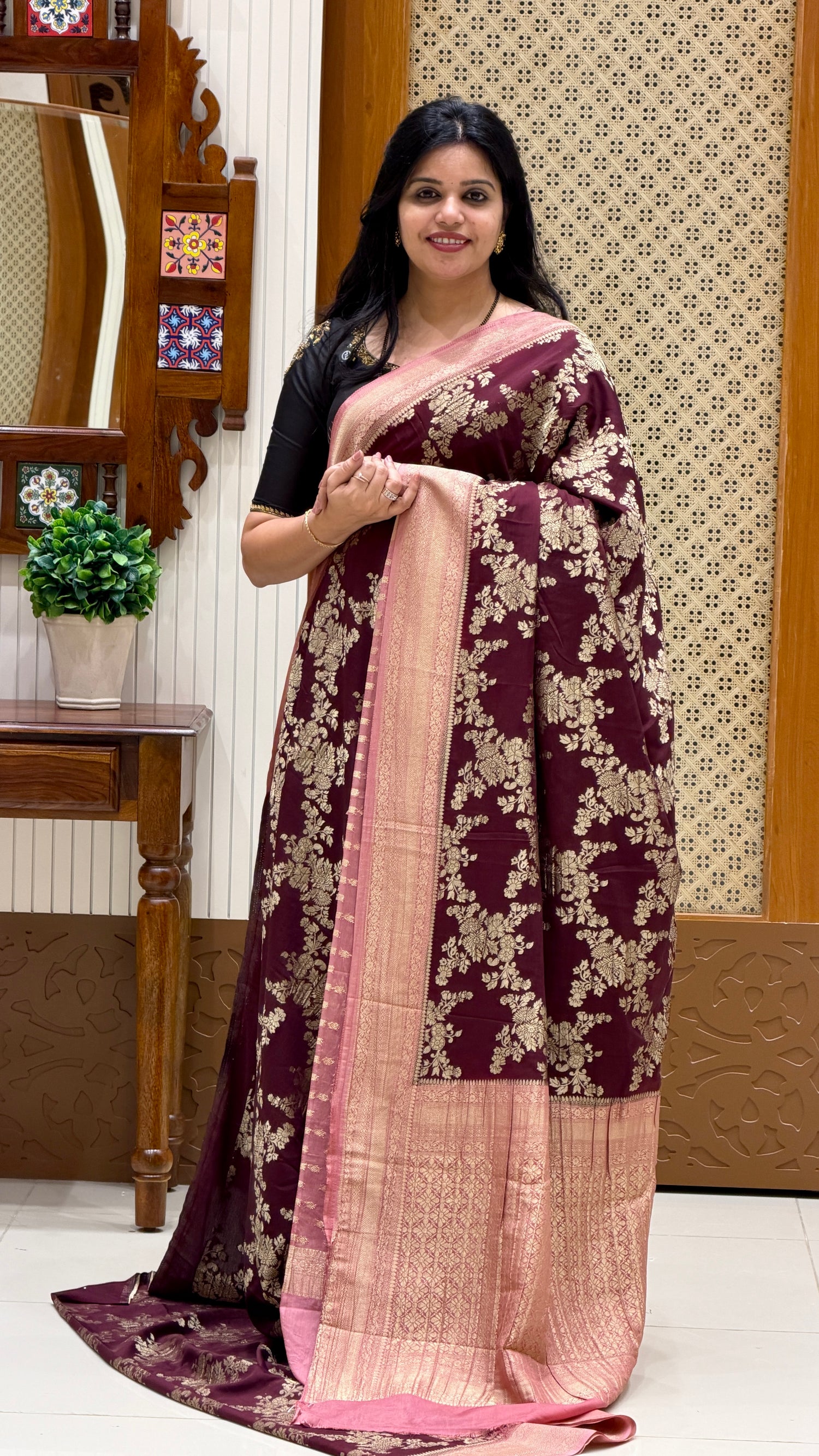 SUV5741-COFFEBROWN WITH ONIONPINK