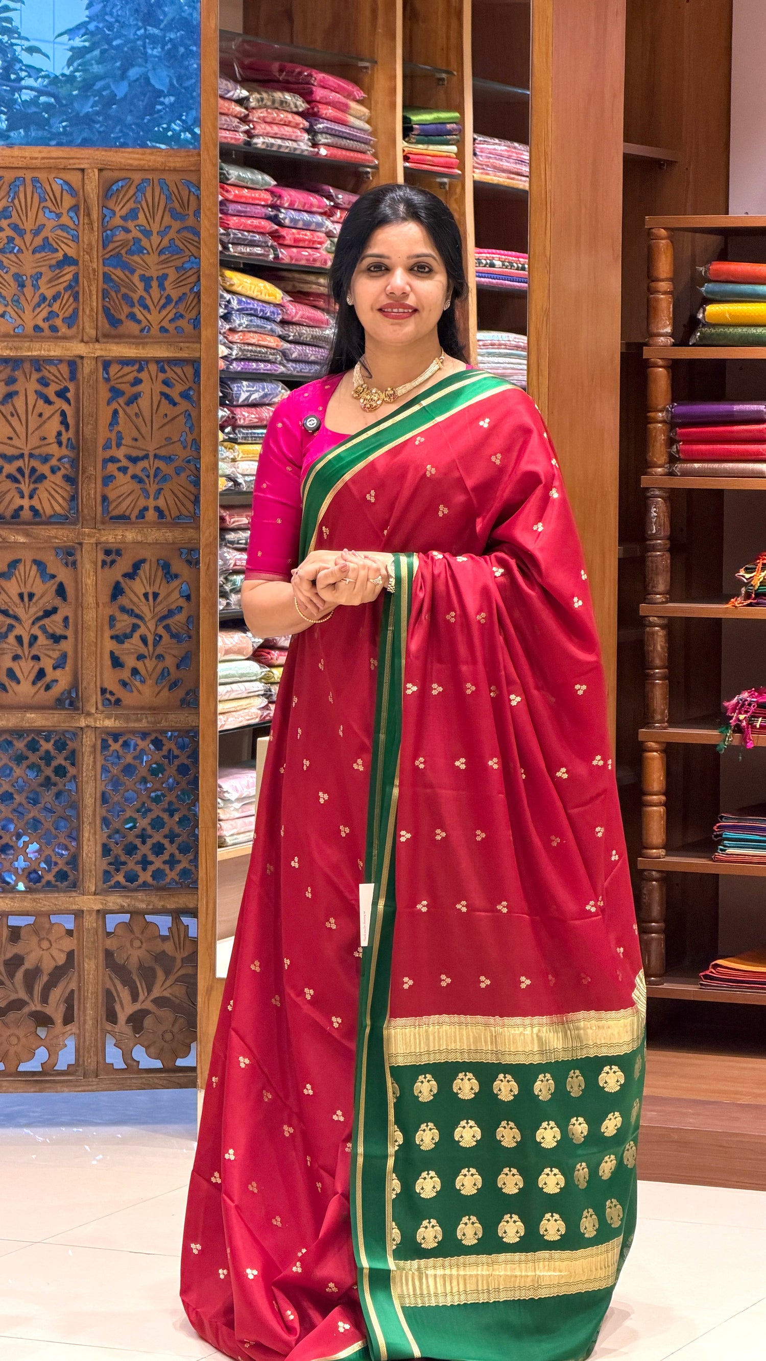 PURE MYSORE SILK SAREE PSH257-MAROON