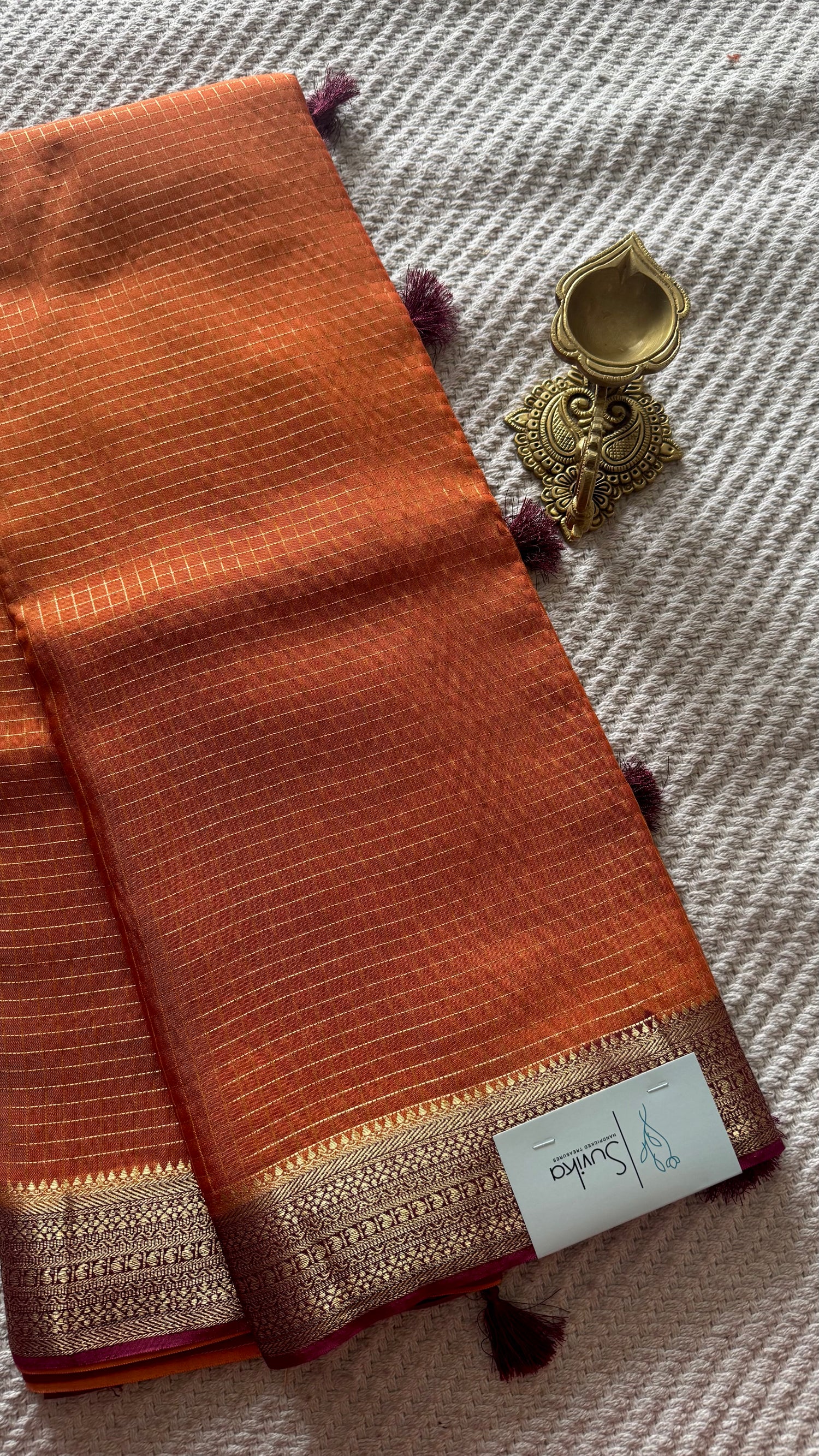 CREPE SILK SAREE SUV5477-RUST