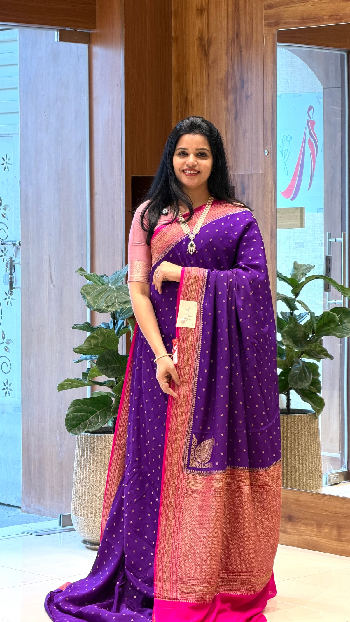 PURE BANARASI CREPE PSJV285-PURPLE