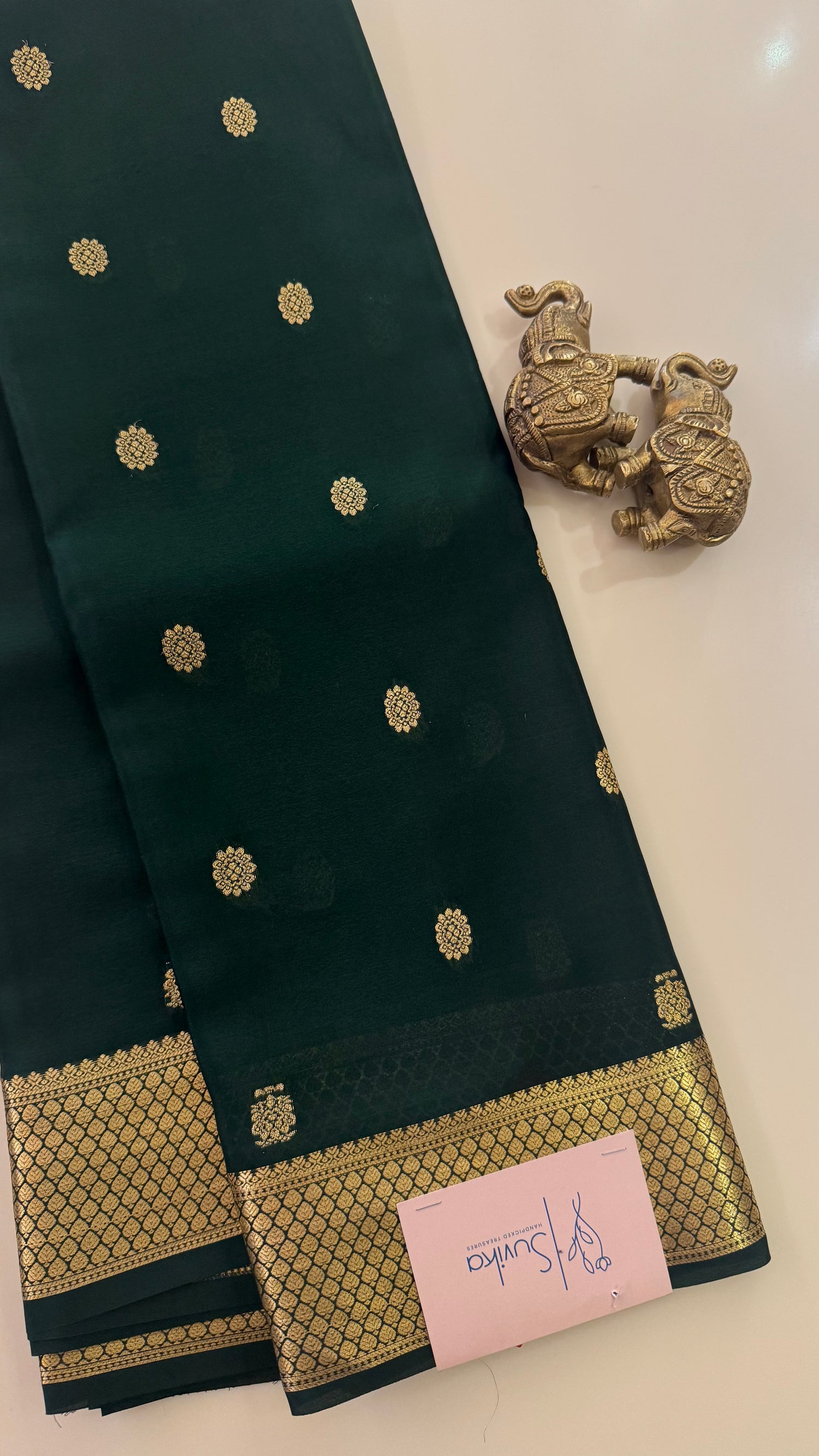 PURE MYSORE CRAPE PSH266-BOTTLEGREEN