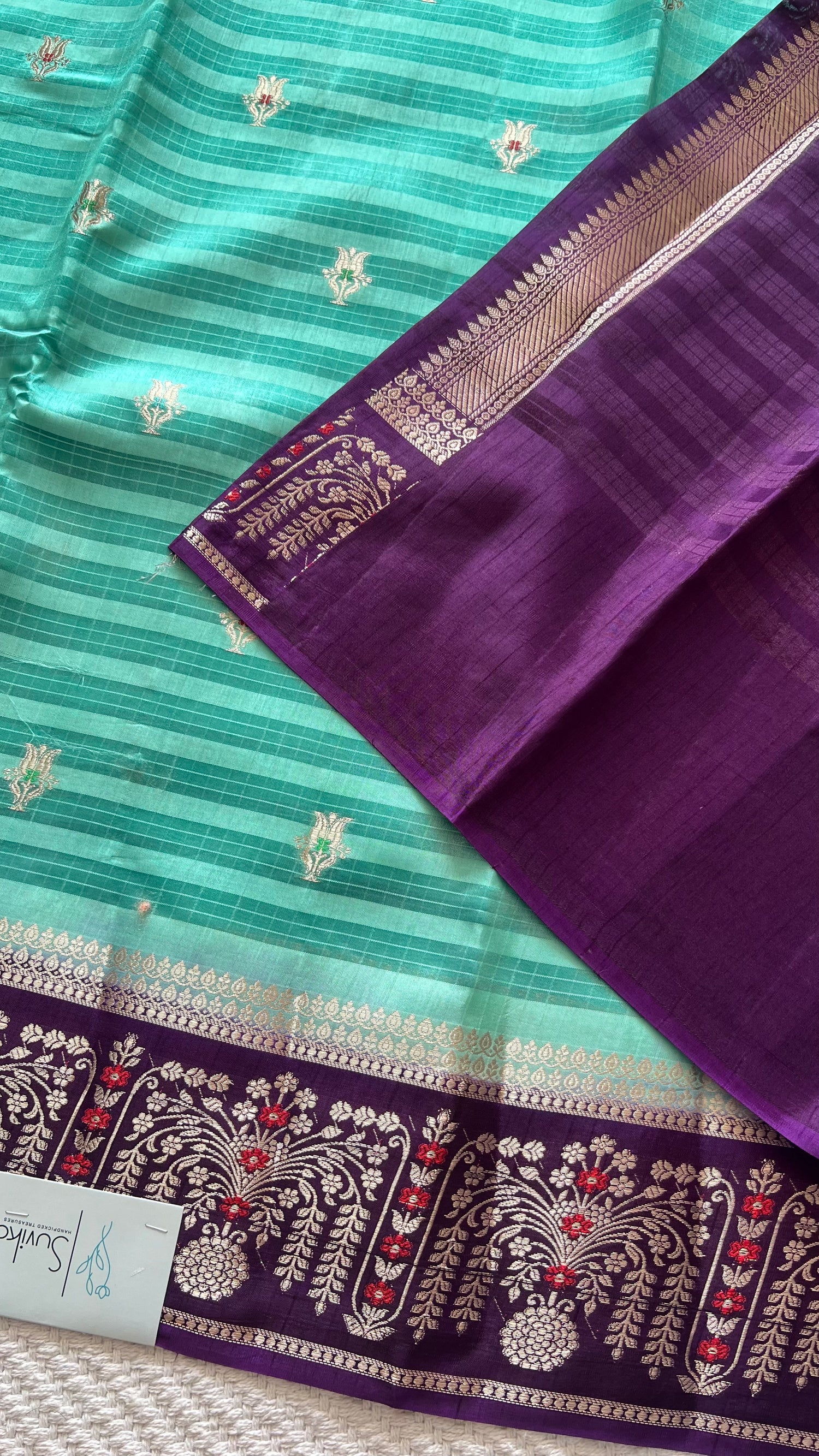 SUV4145-SEAGREEN WITH PURPLE
