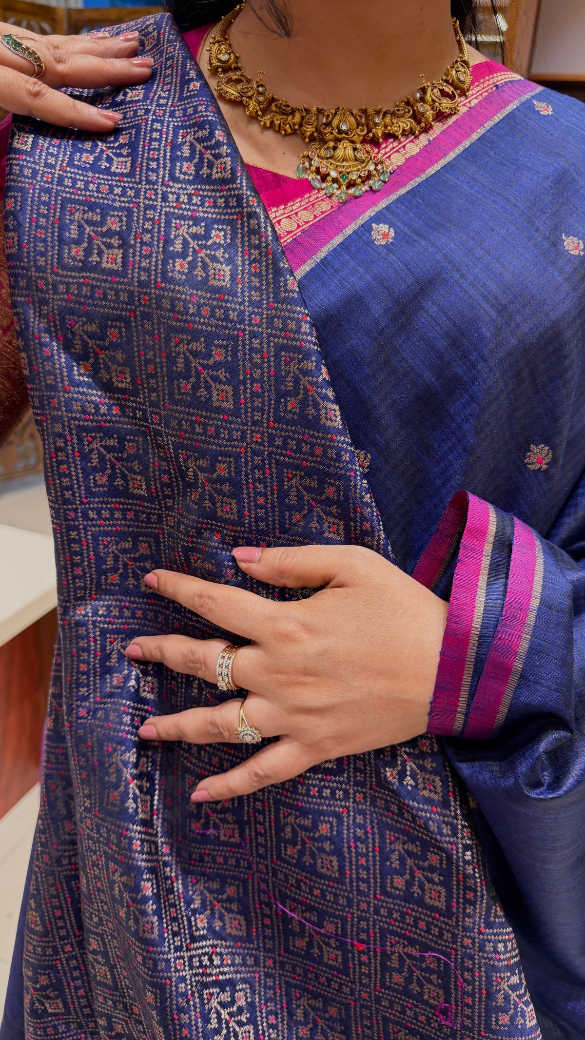 PURE BANARASI DUPION SILK PSJV375-BLUE