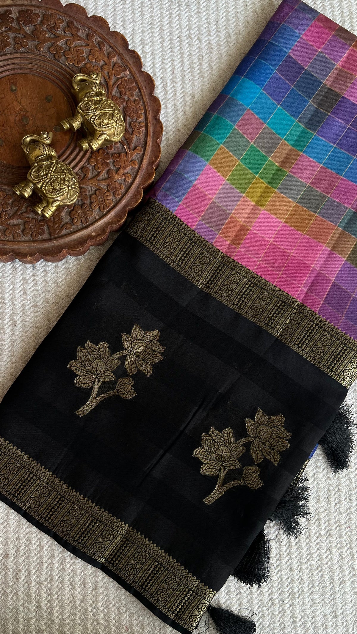 CHECKS SAREE SUV5880-MULTI-2