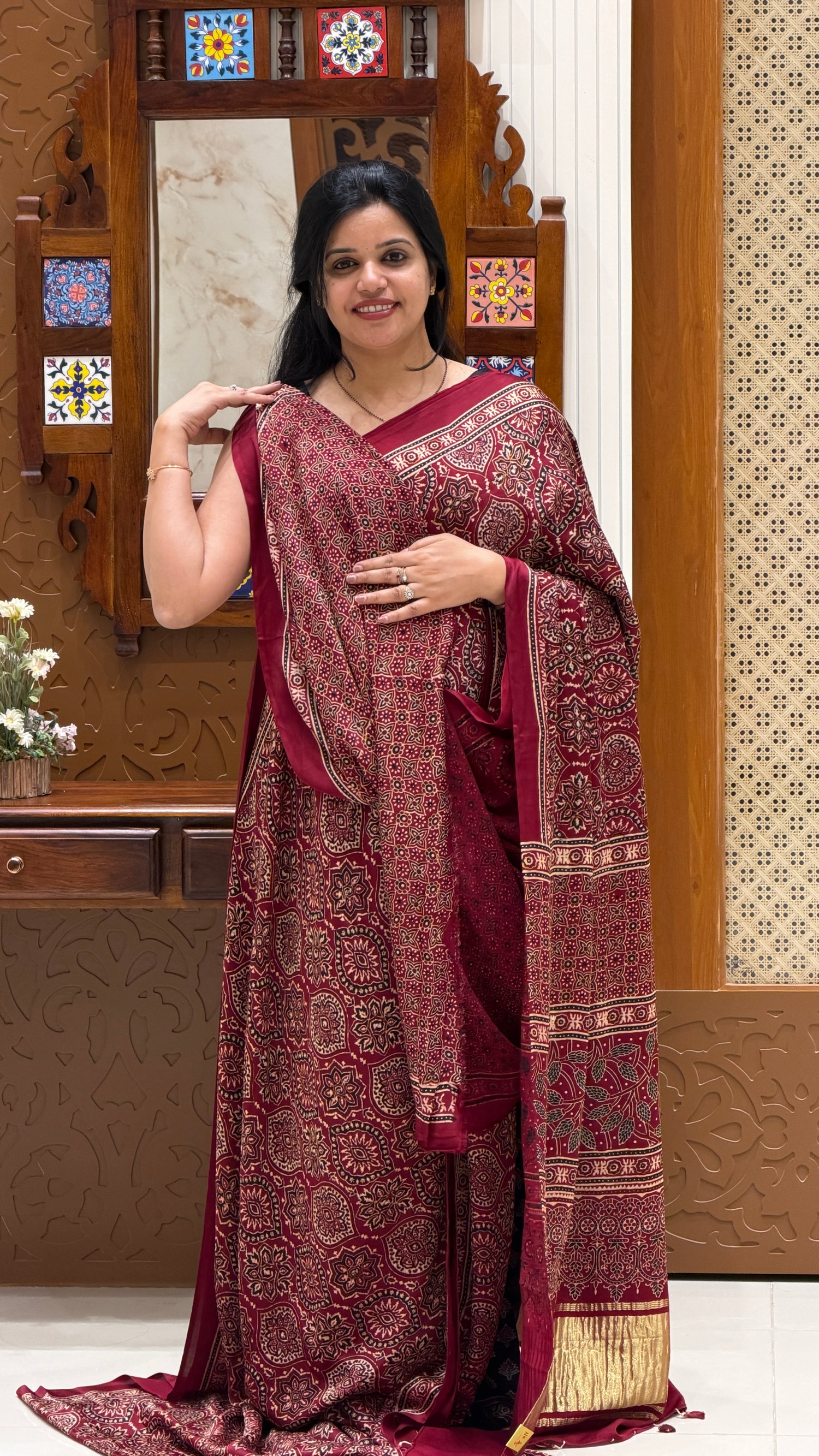 SUV4491-MAROON 2 Pure modal silk