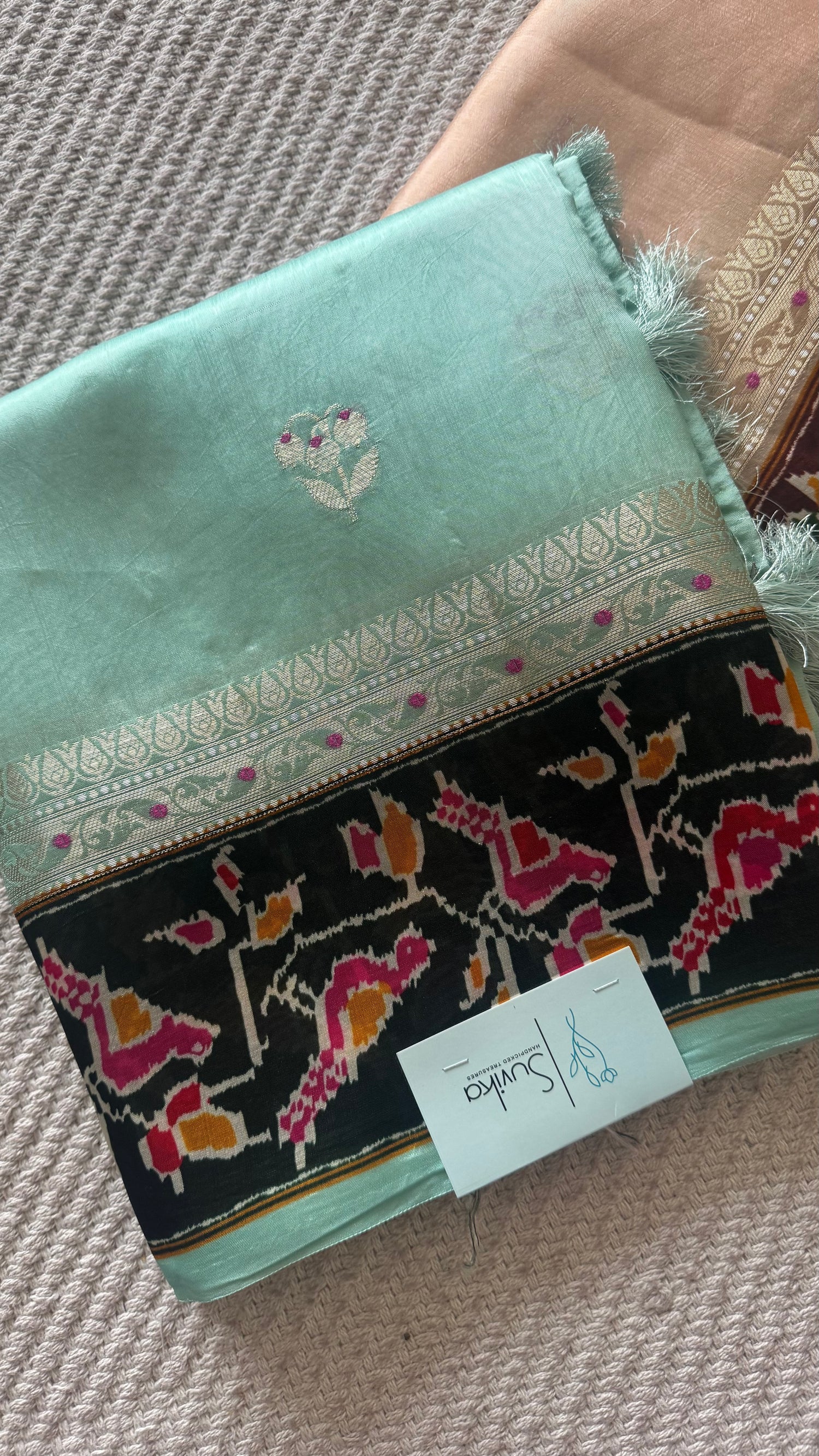 SEMI MANGO SILK SAREE SUV5585-SEABLUE