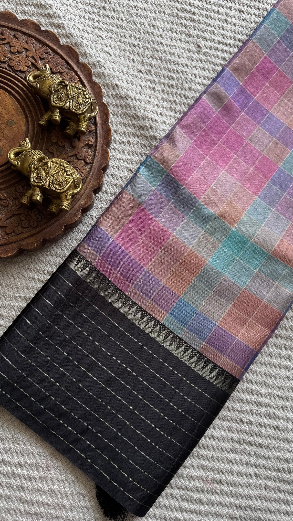CHECKS101 TUSSER SILK SUV5850-MULTI-1