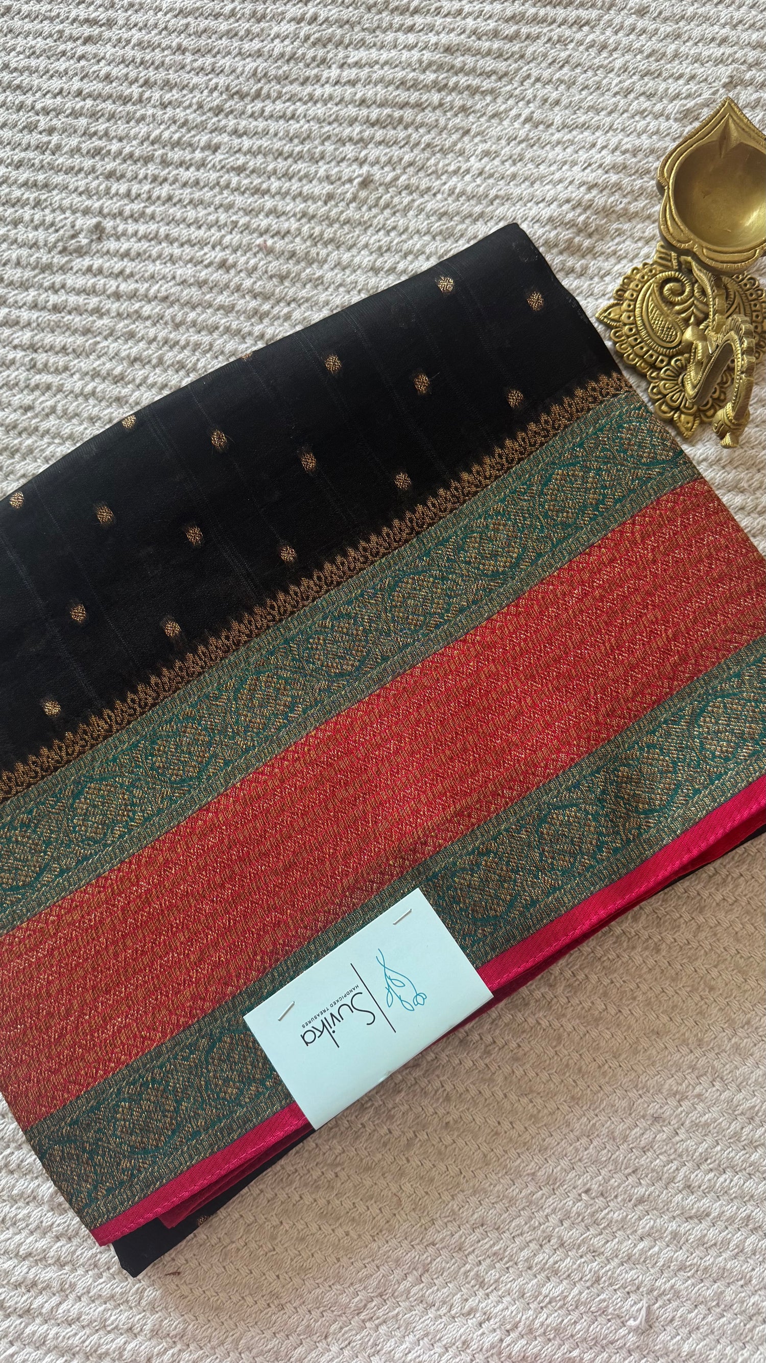BANARASI DUPION SILK SUV5723-BLACK