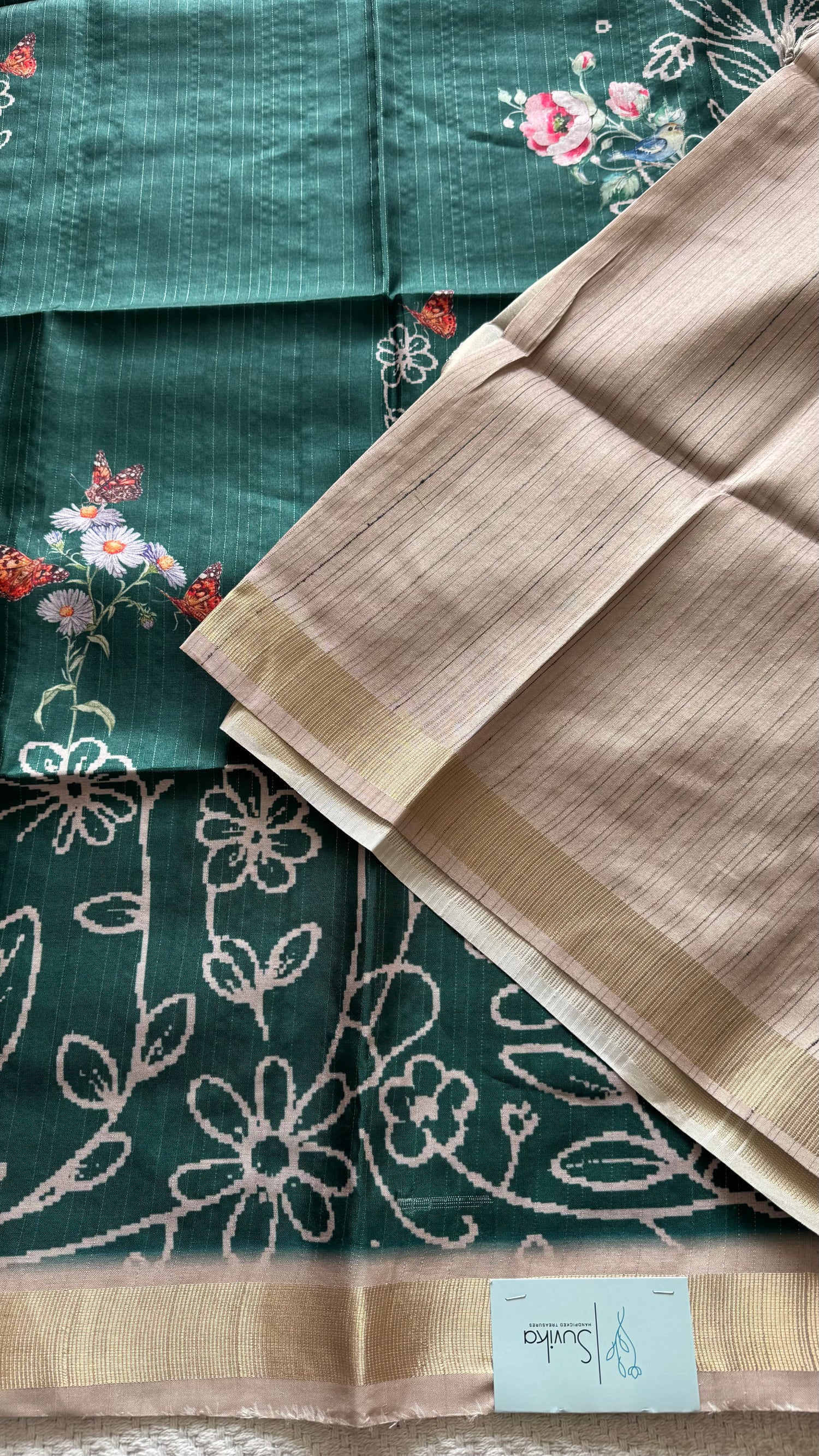TUSSER SILK SUV5298-BOTTLEGREEN