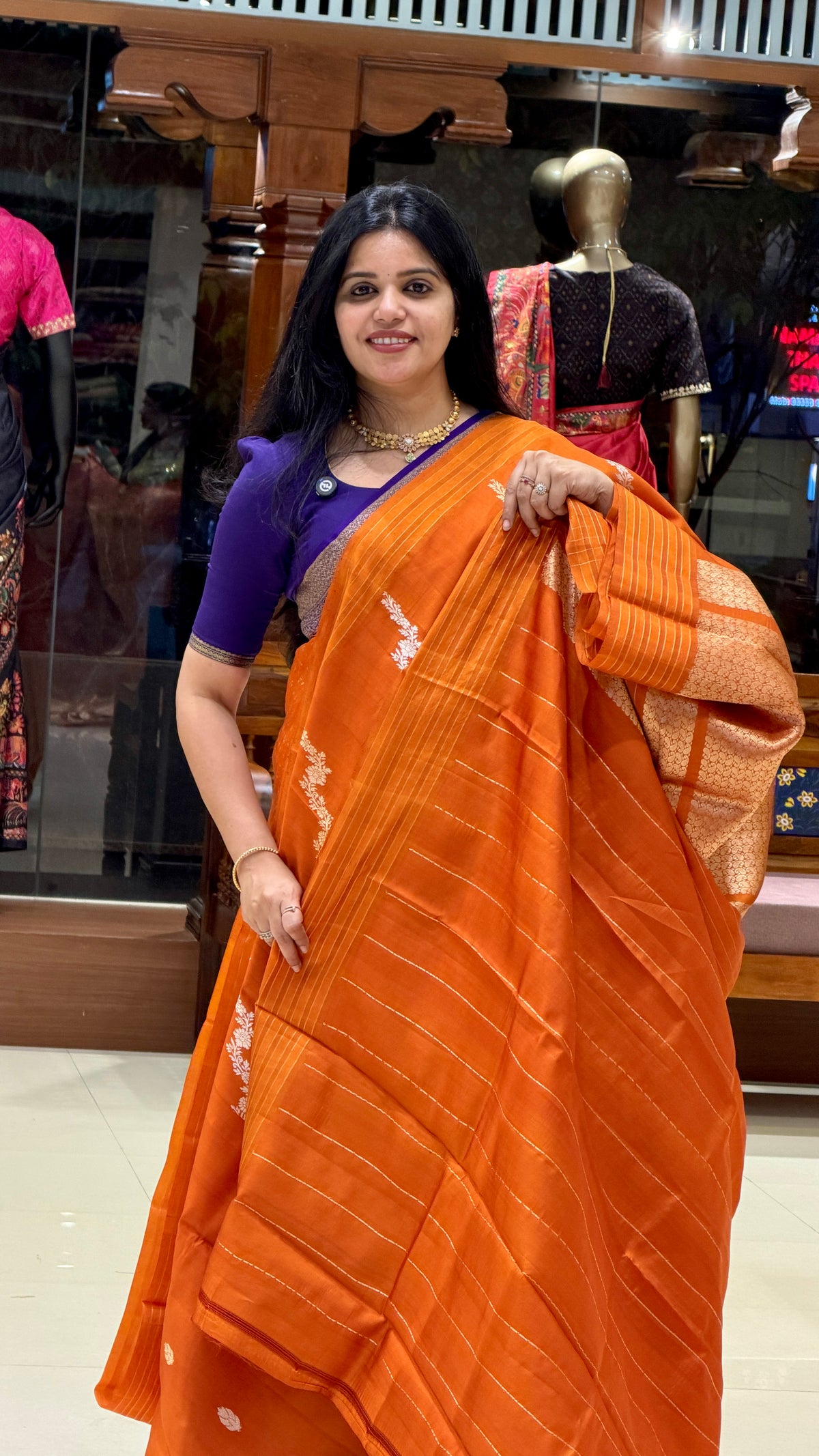 PURE BANARASI SILK PSB64-ORANGE