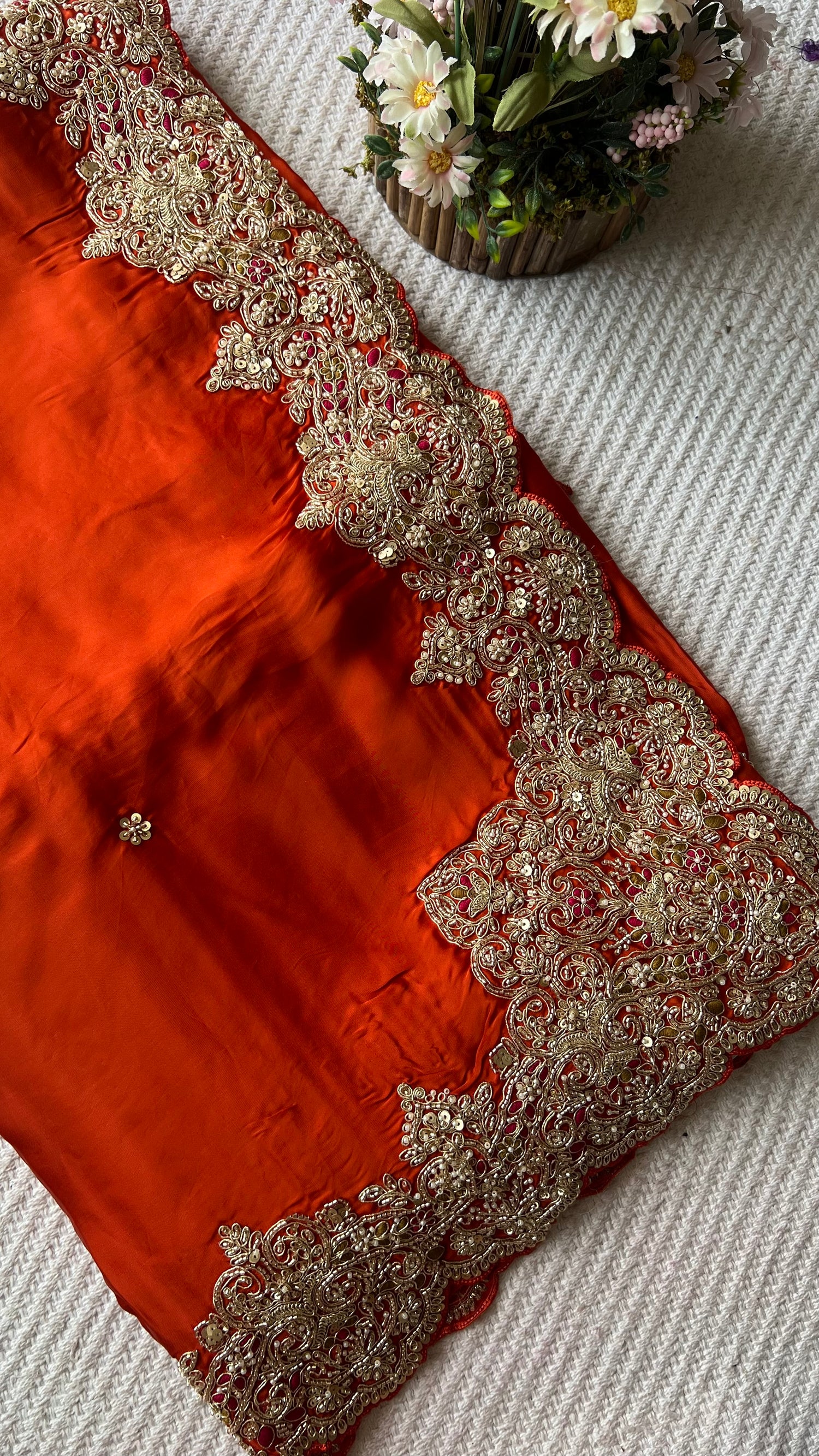 SUV4619-ORANGE (cocktail saree)