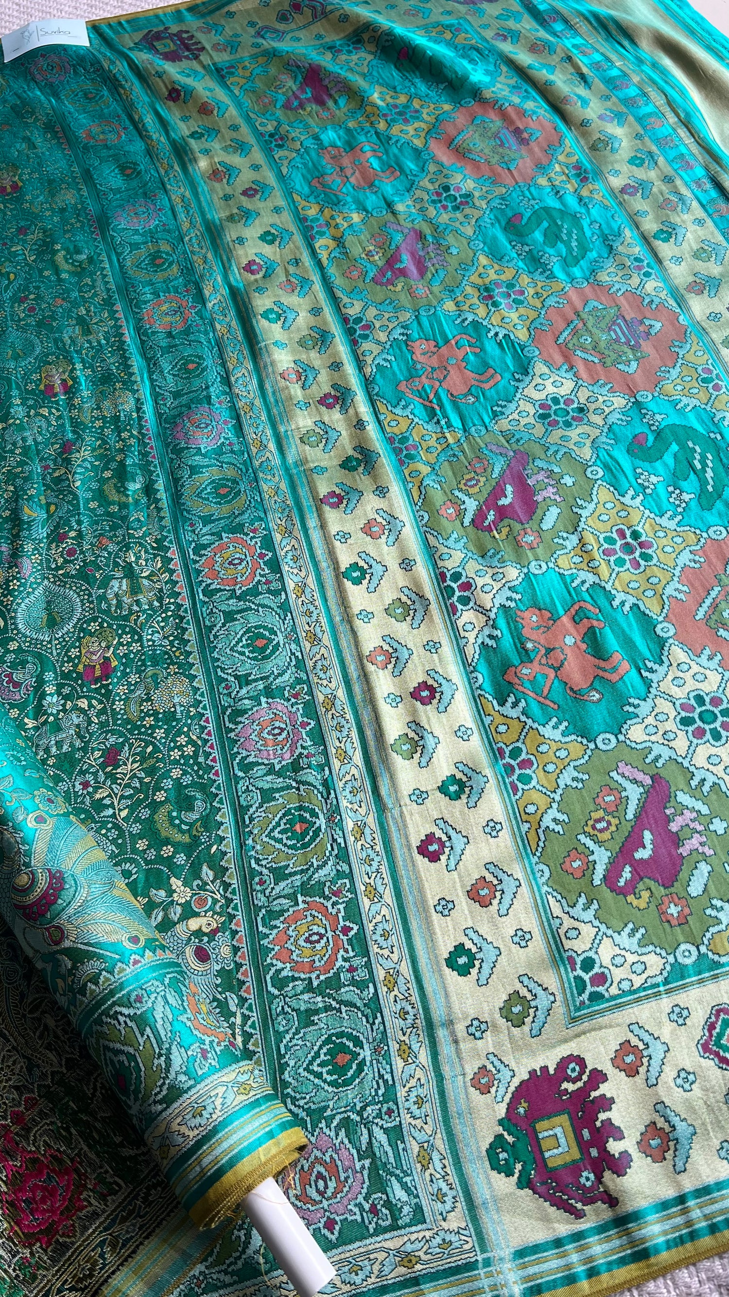 SATIN CREPE SAREE SUV5463-RAMABLUE