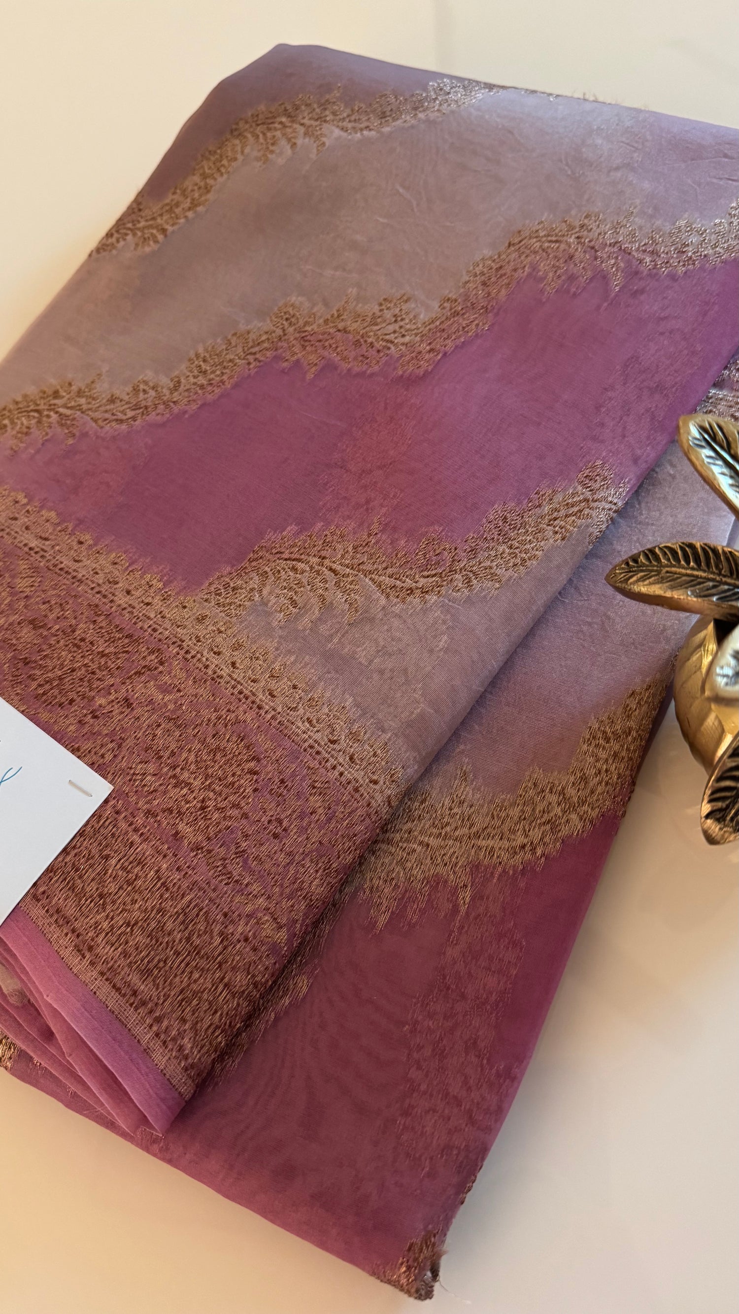PSUV104-ONIONPINK PURE KORA SILK SAREE