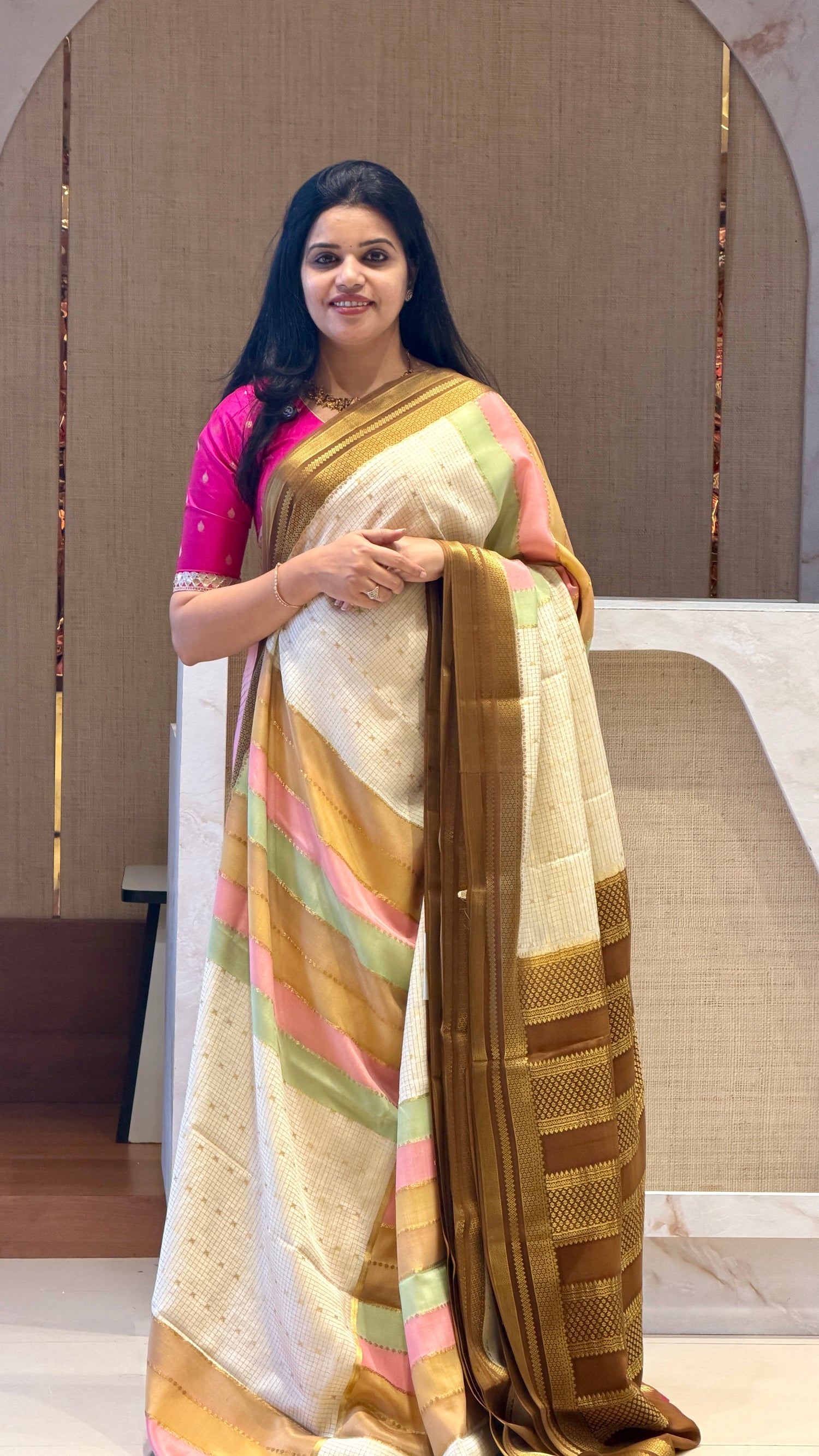 PSUV281-BROWN - Pure Mysore crepe