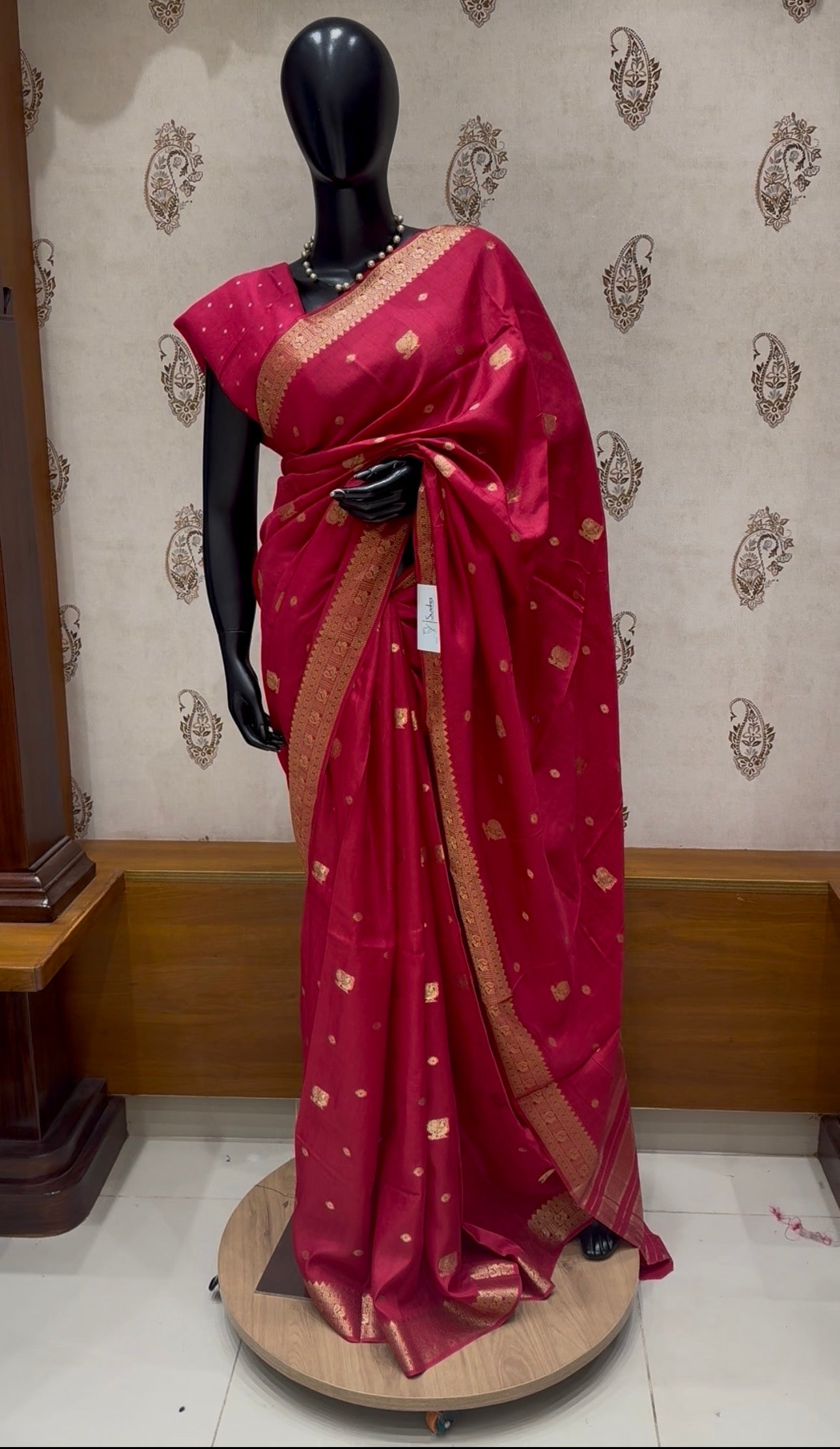 SEMI MYSORE CREPE SILK SAREE SUV5469-PINK