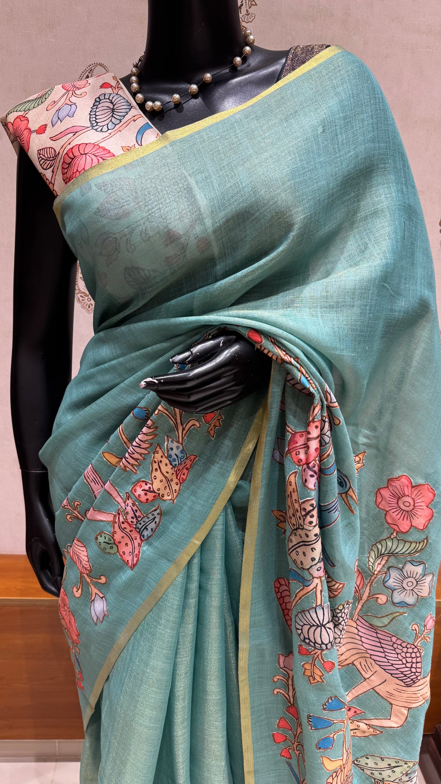 TUSSER SILK SAREE SUV4345-GREEN